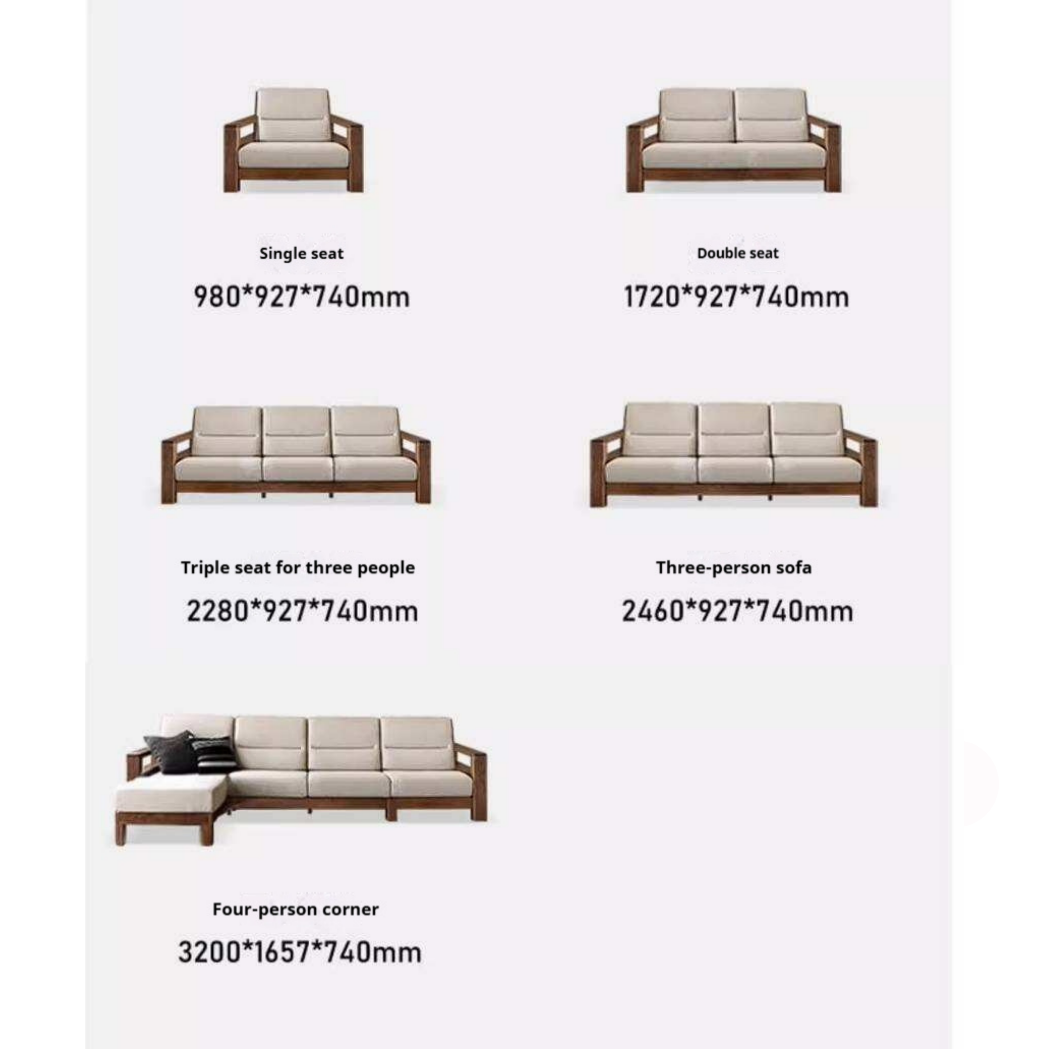 Ash Solid Wood Corner Sofa with Modern Casual Design