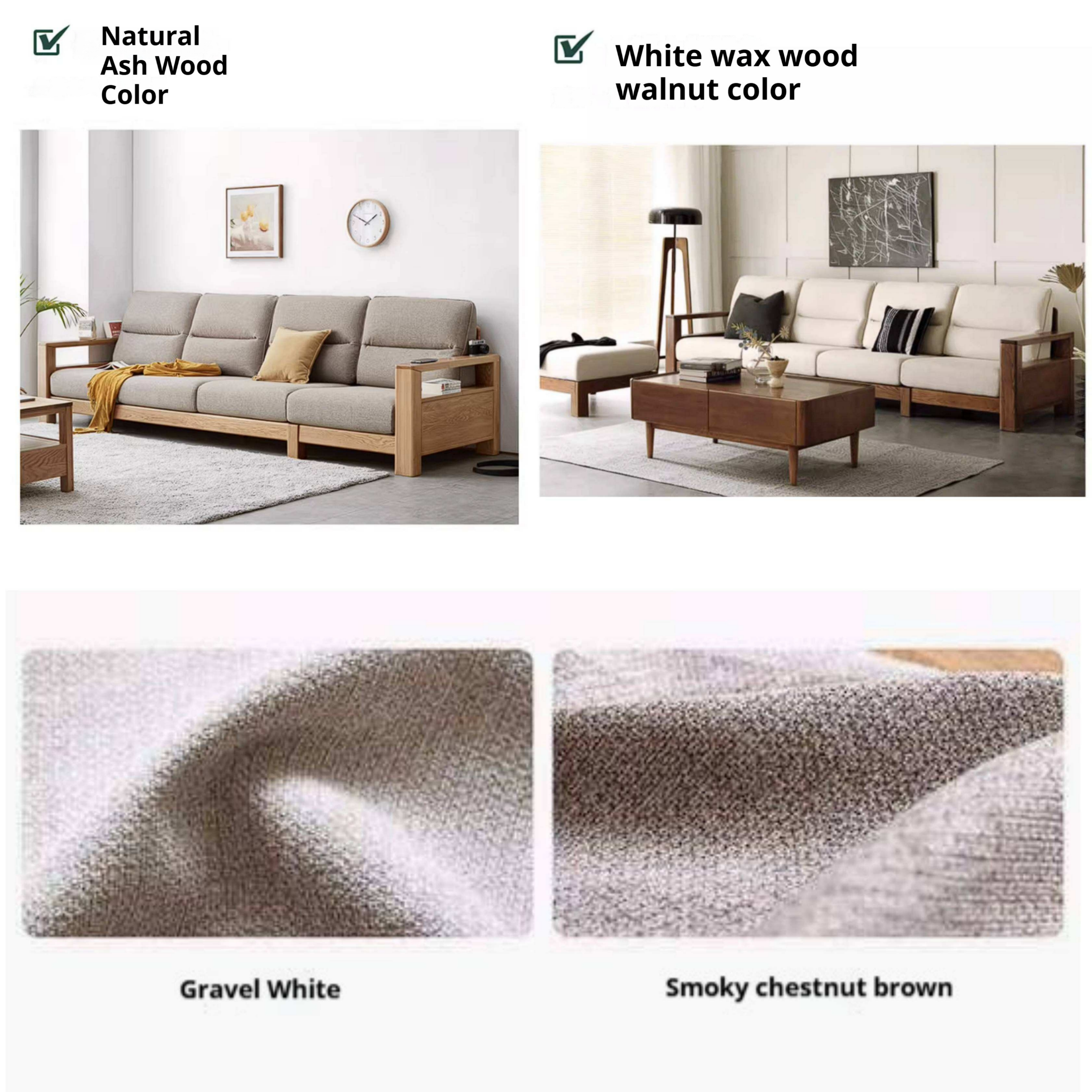 Ash Solid Wood Corner Sofa with Modern Casual Design