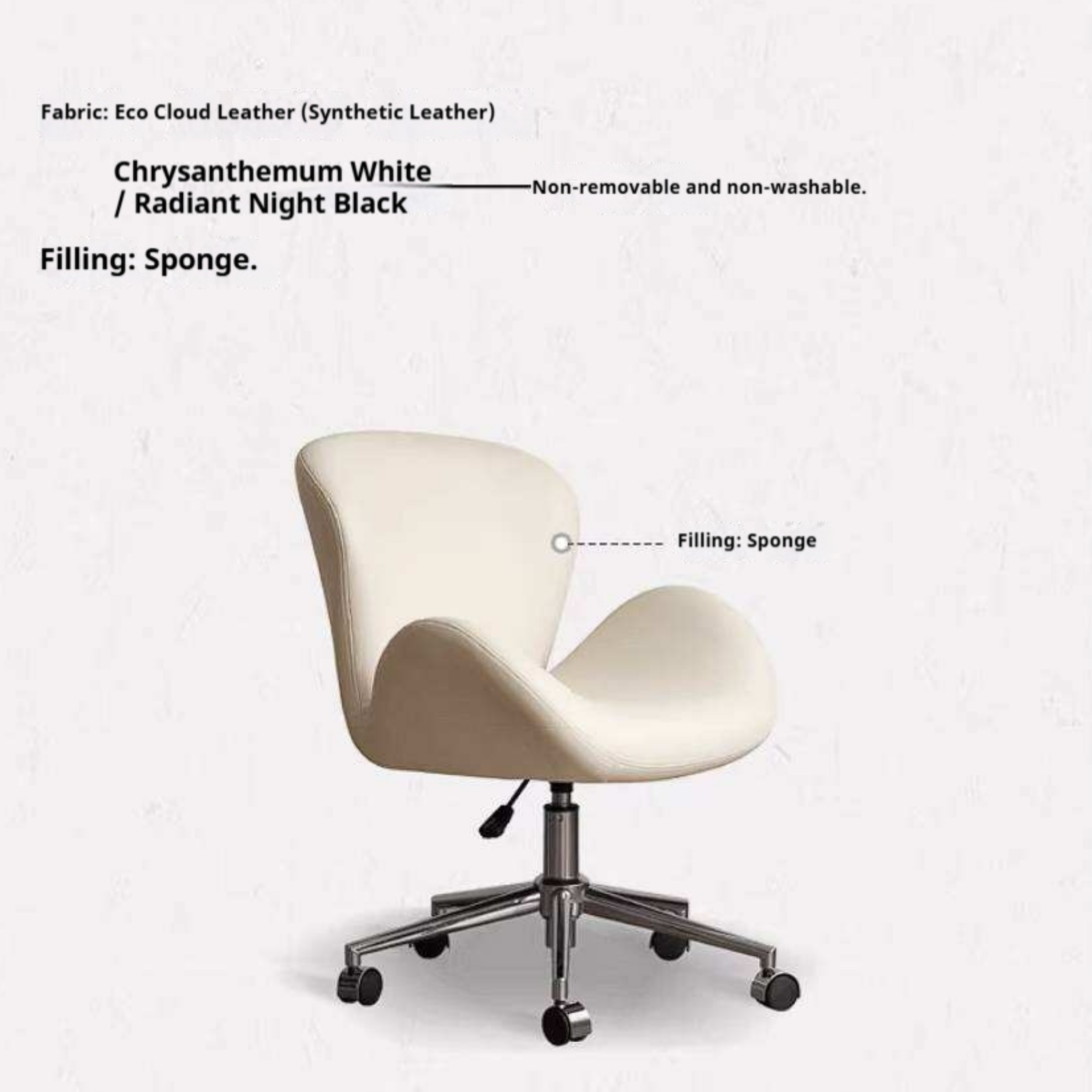 Swan-Style Swivel Office Chair with Chrome Base