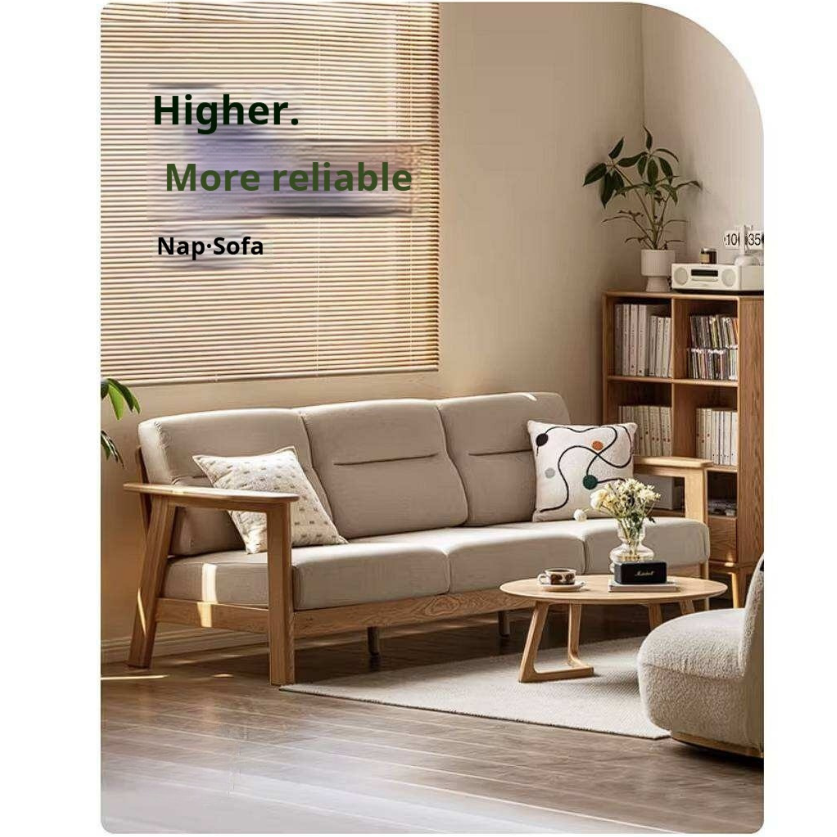 Ash Solid Wood Corner Sofa with Modern Casual Design