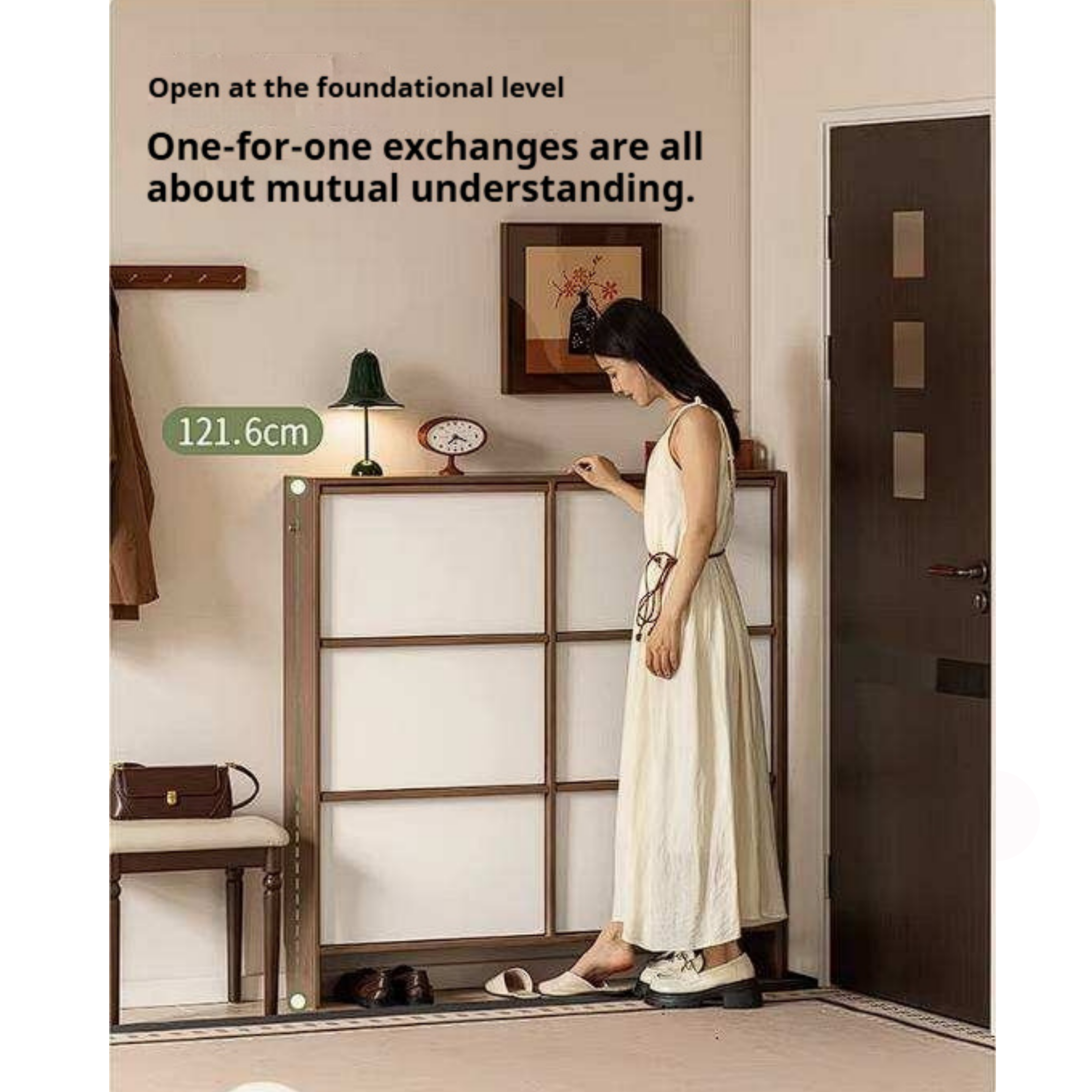 Rubberwood Solid Wood Flip Door Shoe Cabinet, Mid Century Slim Wall Mounted Entryway Storage Organizer