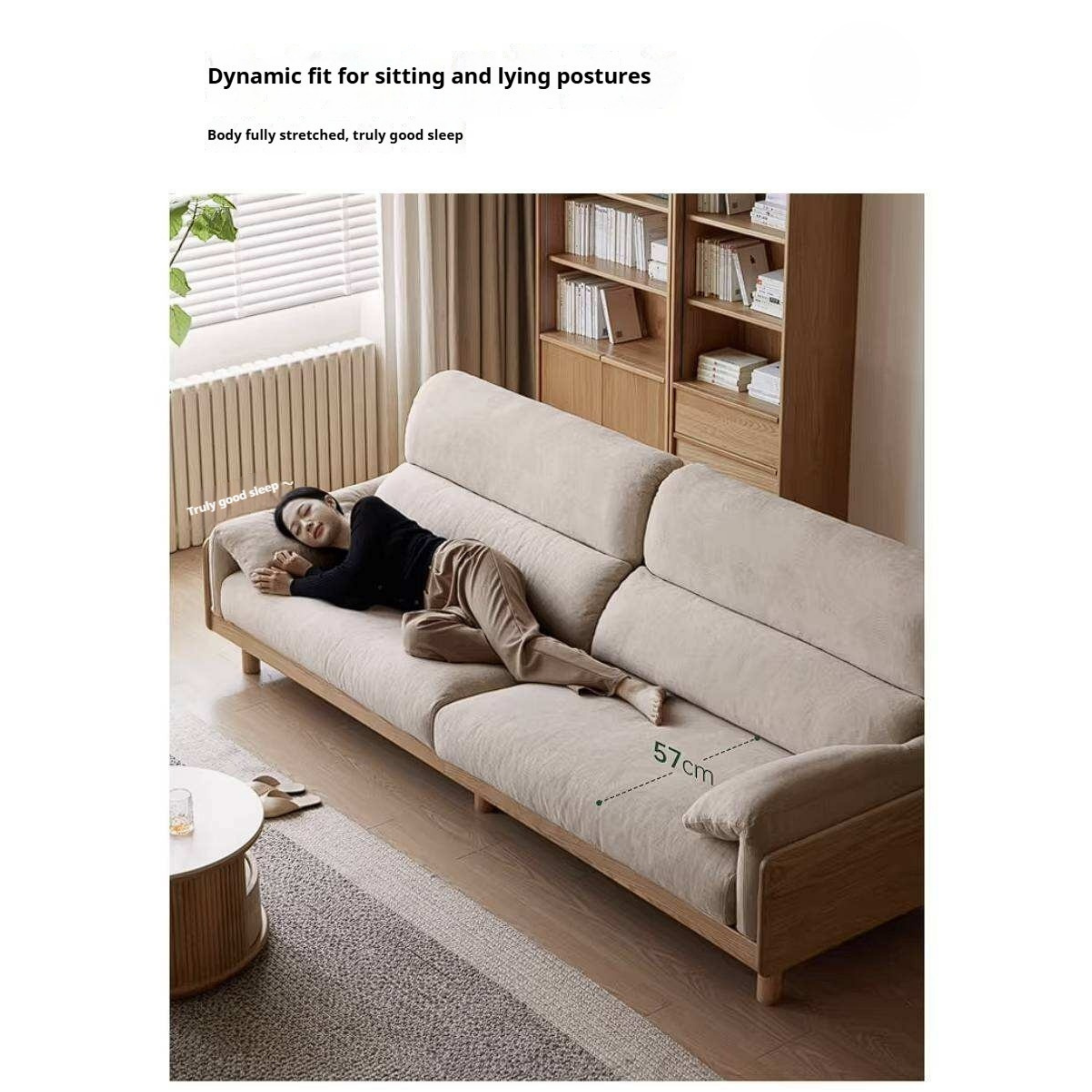 Ash Solid Wood Sofa with Modern Casual Design