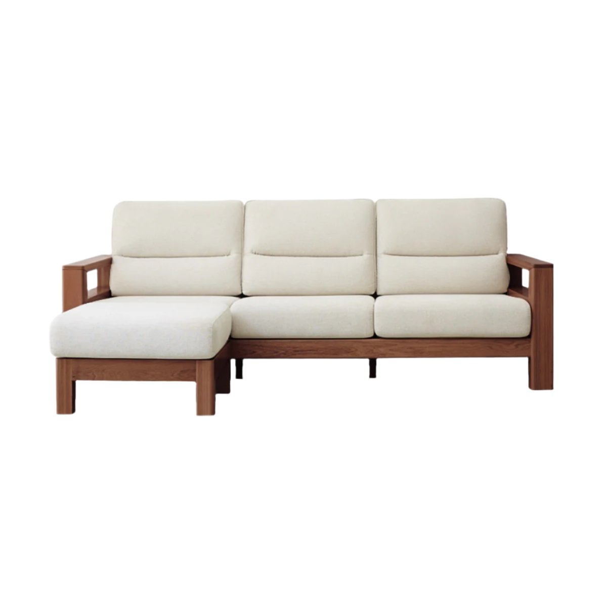 Ash, Black Walnut Solid Wood White Wax Fabric Sofa