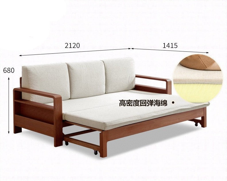 Oak, Beech solid wood Sleeper sofa-