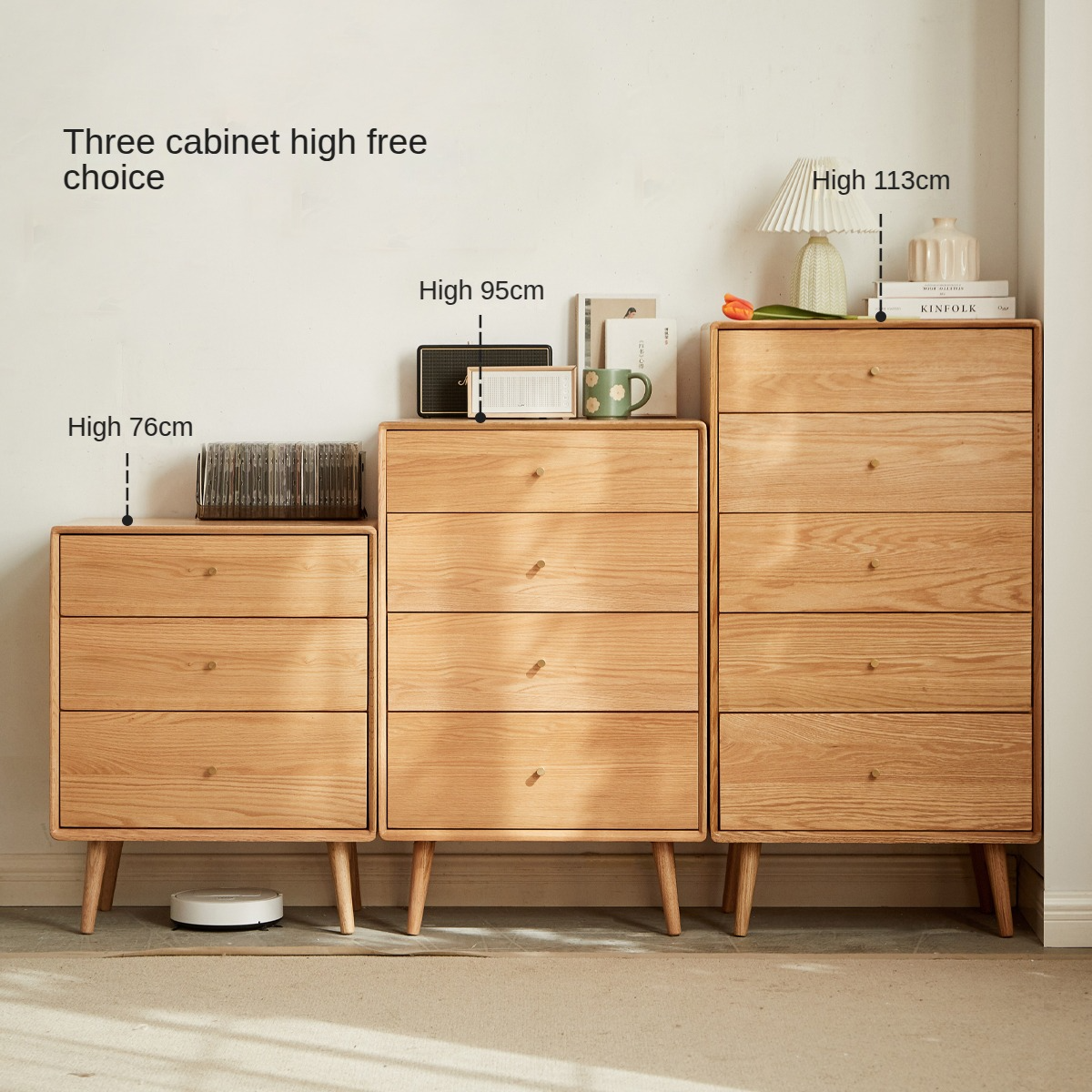 Oak Chest of Drawers Storage Cabinet