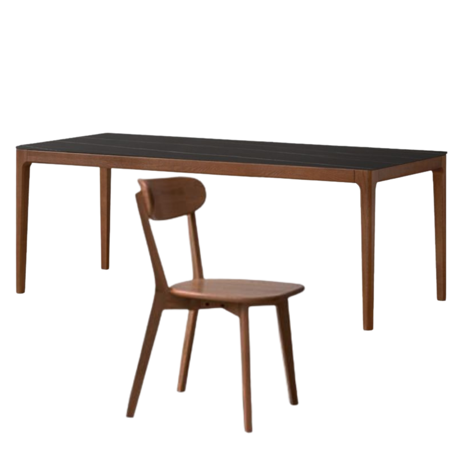 Oak Solid Wood Modern Minimalist Rock Plate Dining Table