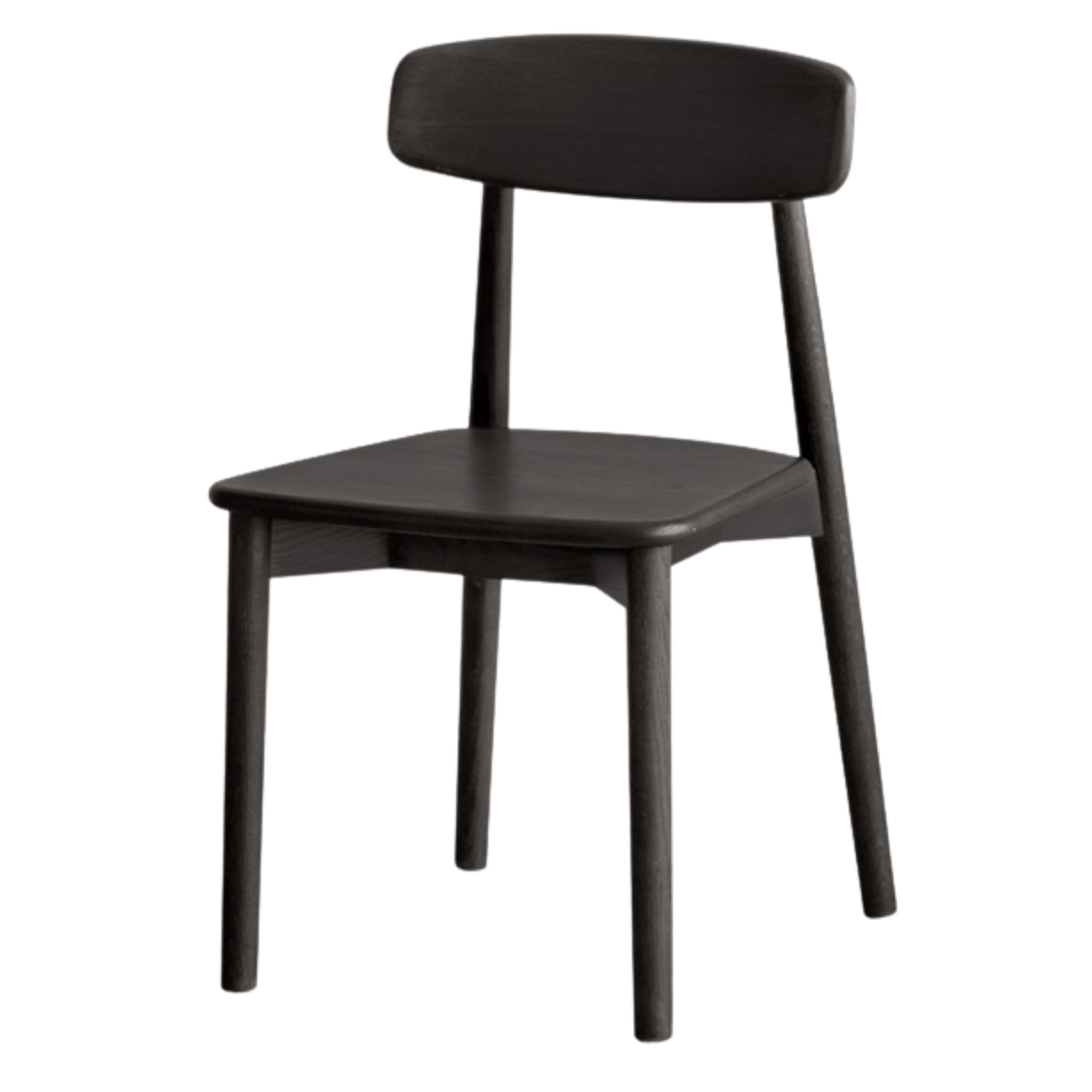 4 Pcs Oak Solid Wood, Solid RubberWood Black Chair