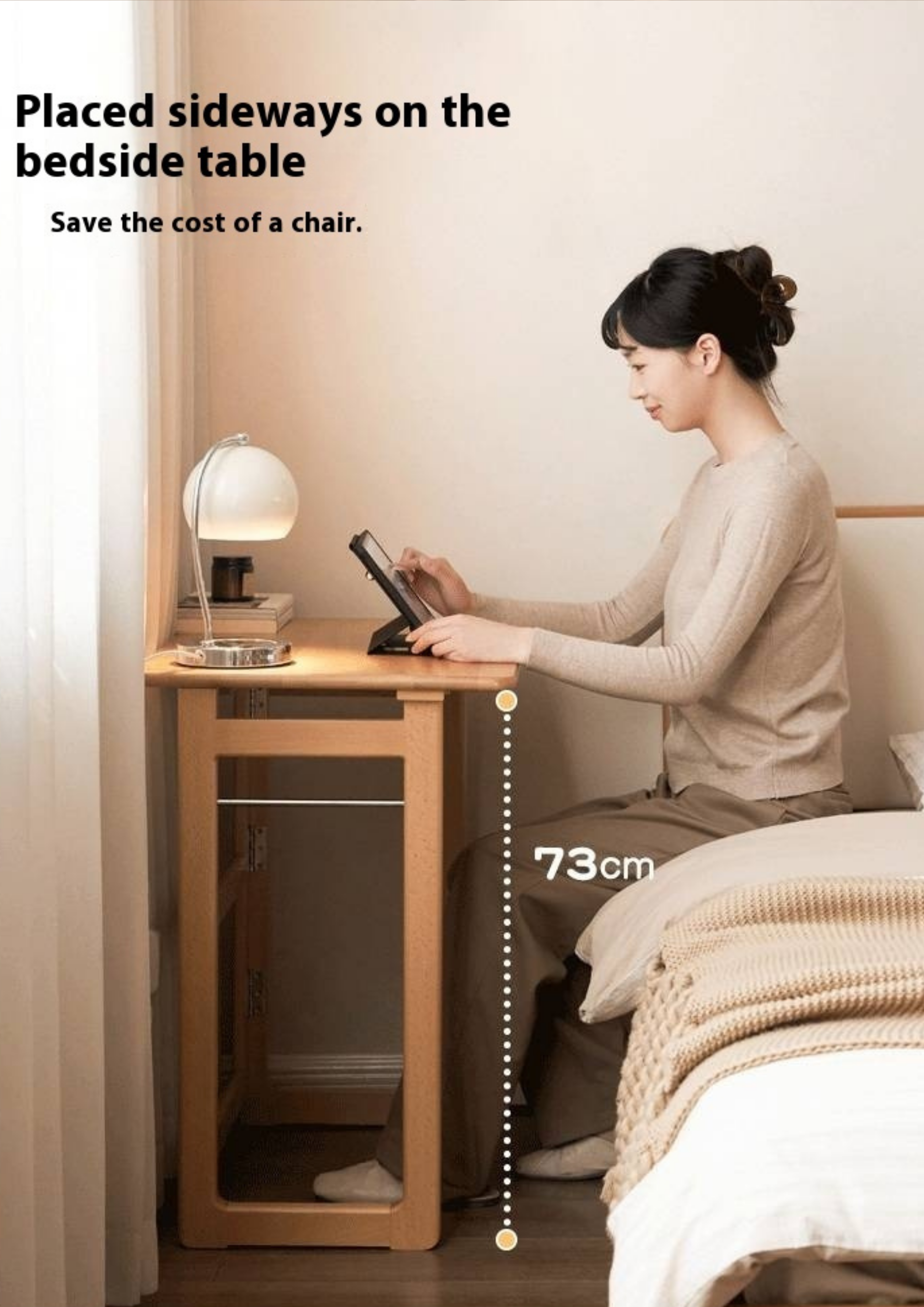 Beech Solid Wood Folding Study Table