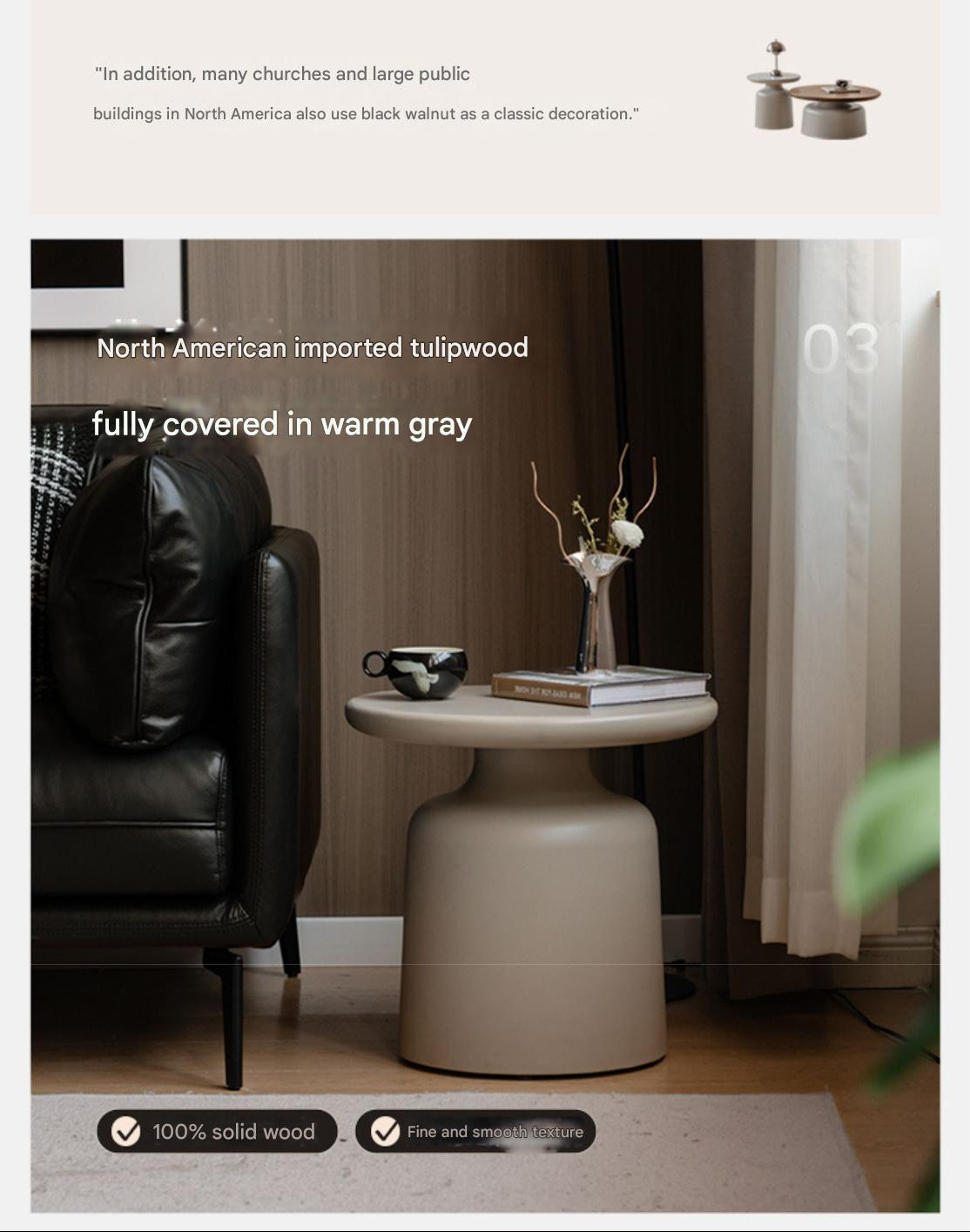 Black Walnut, Solid RubberWood, Poplar Solid Wood Coffee Table.