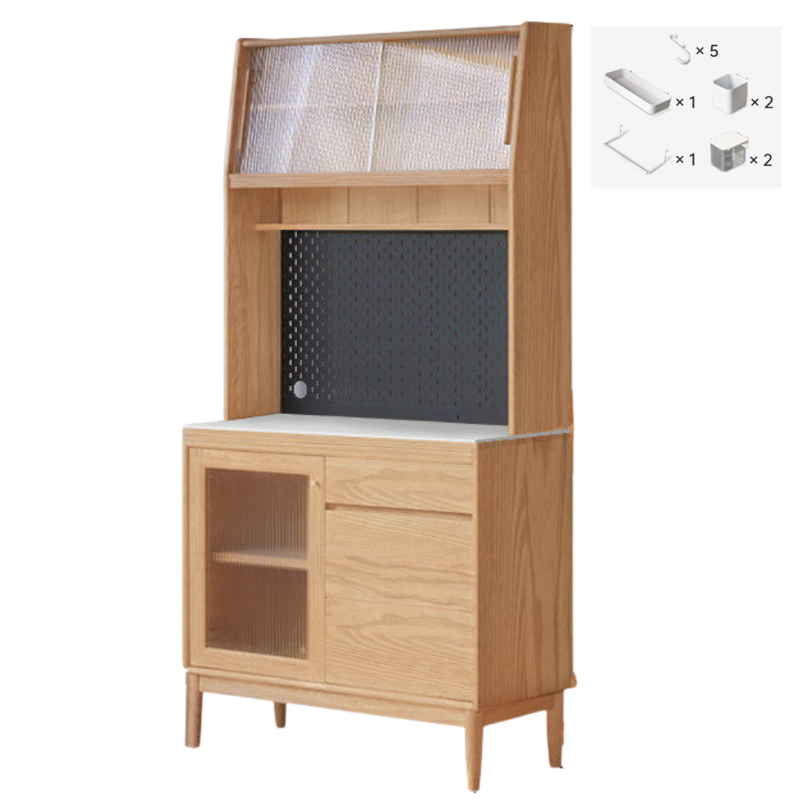 Oak, Ash, White Ash Solid Wood Large Capacity Storage Sideboard