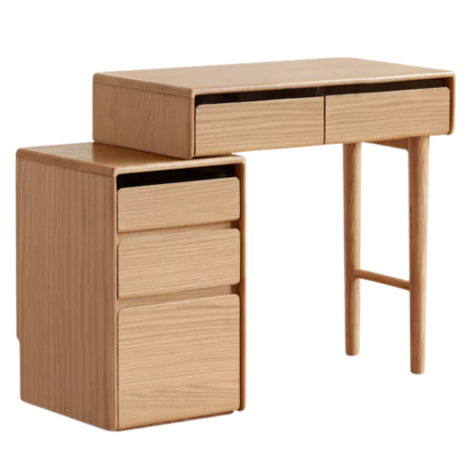 Ash, White Ash, Oak Solid Wood Modern Retractable Vanity Table