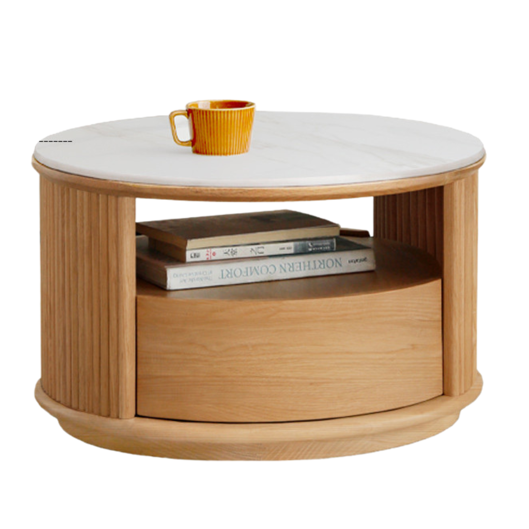 Ash Solid Wood Rock Plate coffee table-