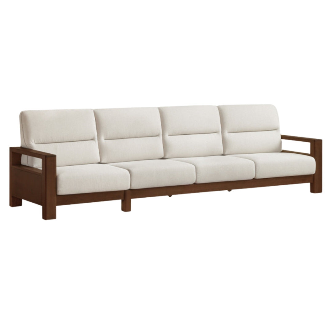 Sandalwood Solid Wood Fabric Sofa