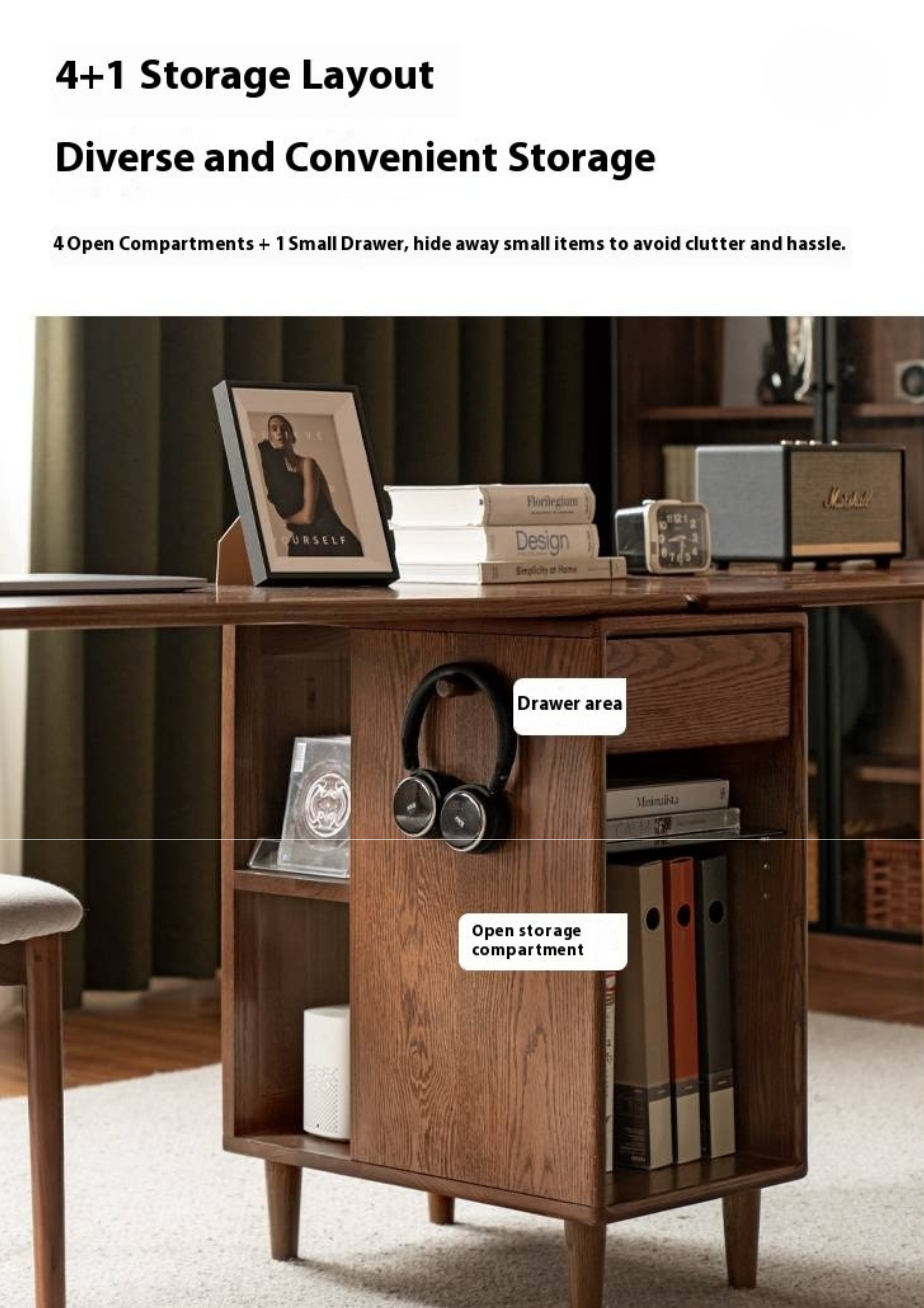 Oak Solid Wood Modern Double Computer