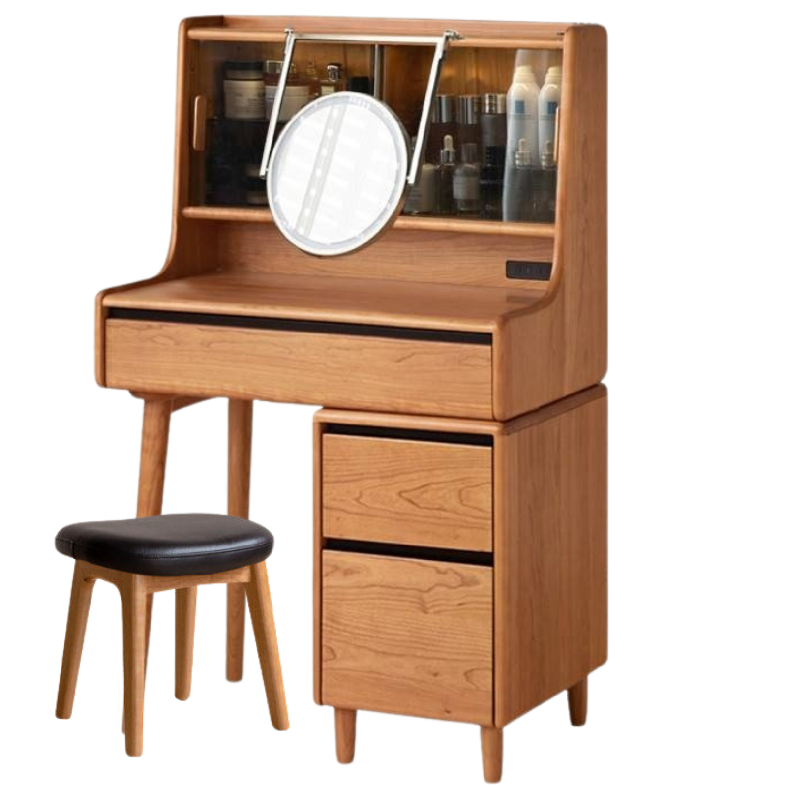Cherry Solid Wood Multifunctional Vanity Table