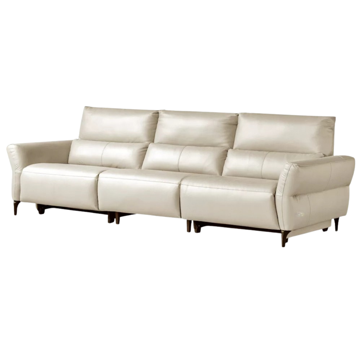 Genuine Leather Power Reclining Sofa with High Back, Single or Dual Power Recliners & USB Charging