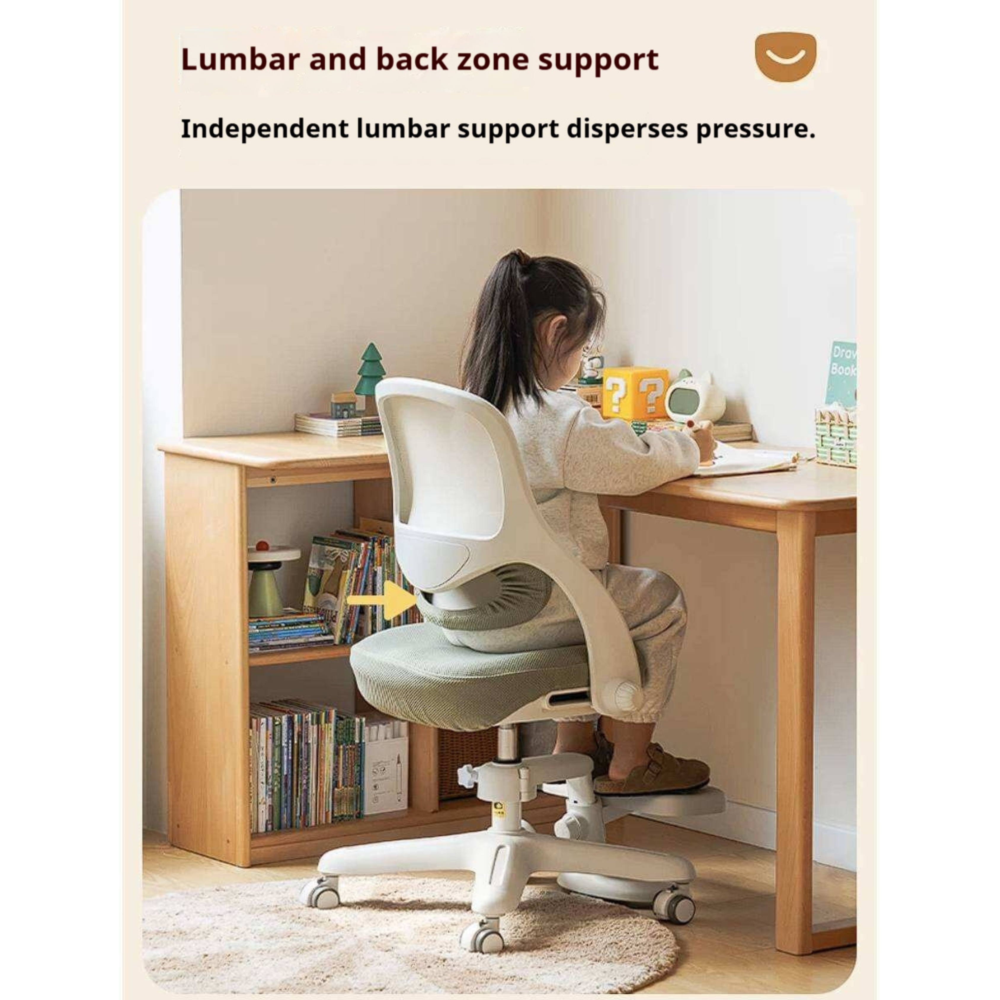 Kids Adjustable Swivel Study Chair with Footrest
