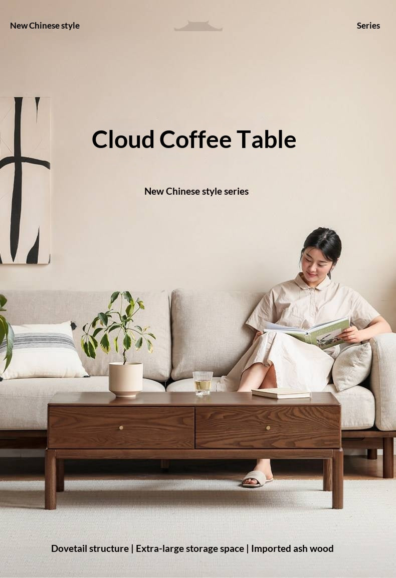 Ash Solid Wood Simple Modern Coffee Table