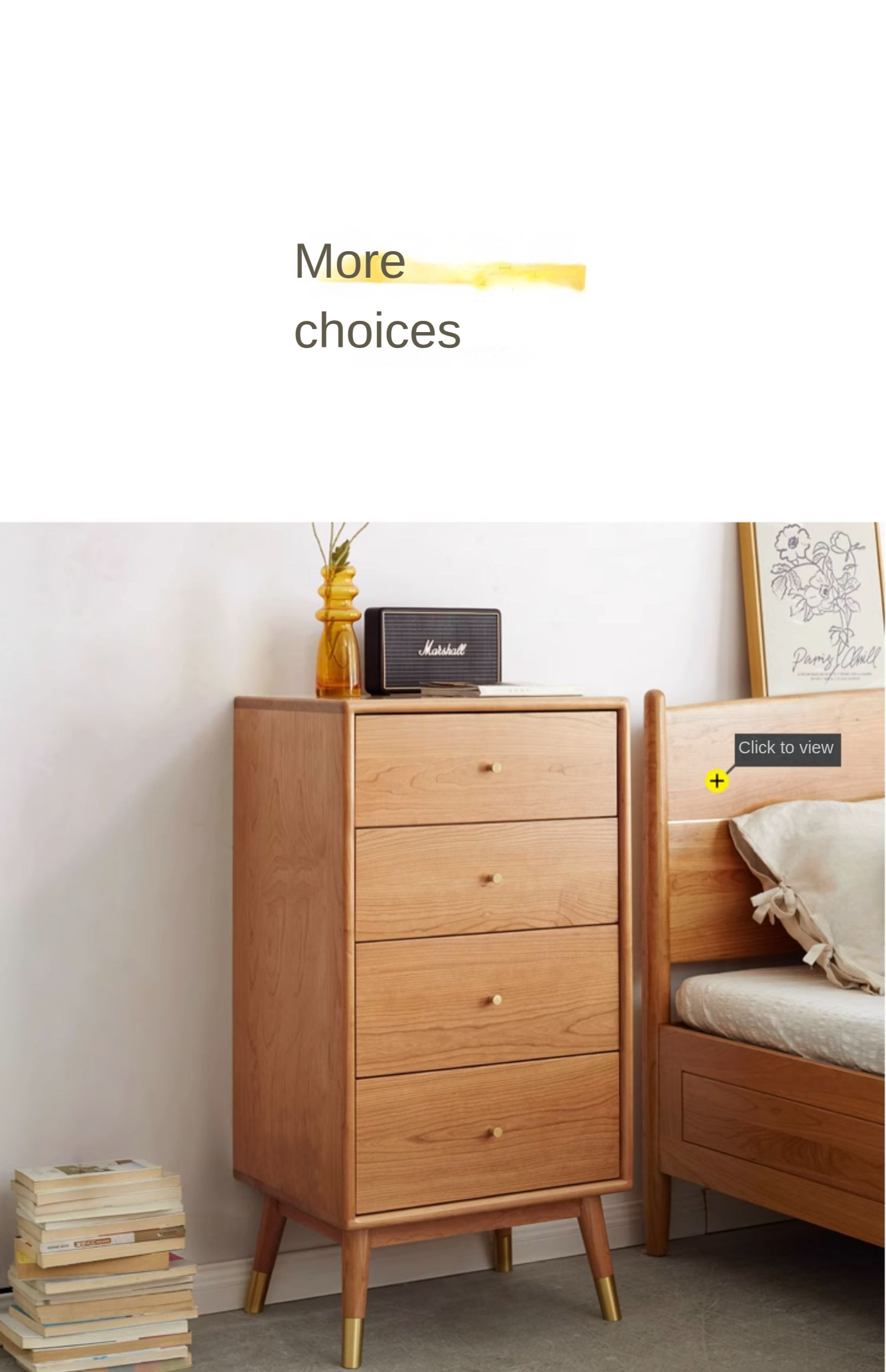 Cherry Solid Wood Modern Light Luxury Chest of Drawers