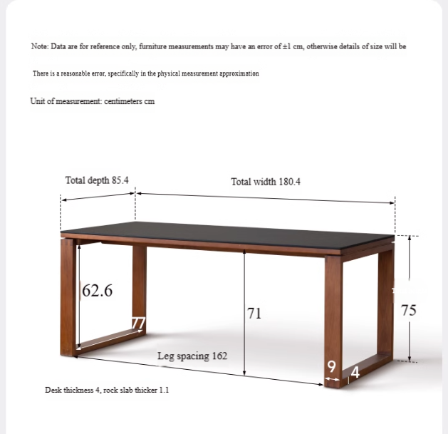 Poplar Solid Wood Medieval Style Rock Plate Dining Table