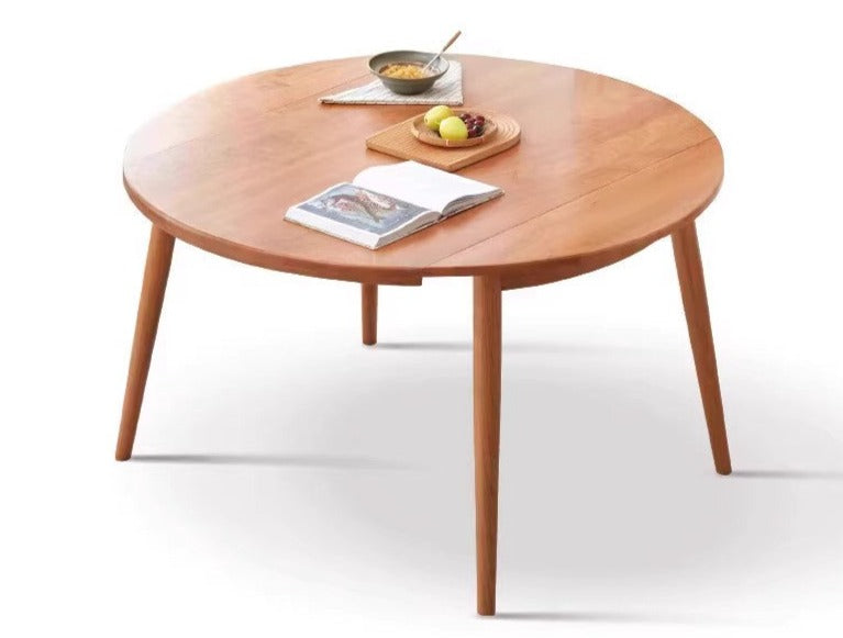 Cherry wood round folding dining table "