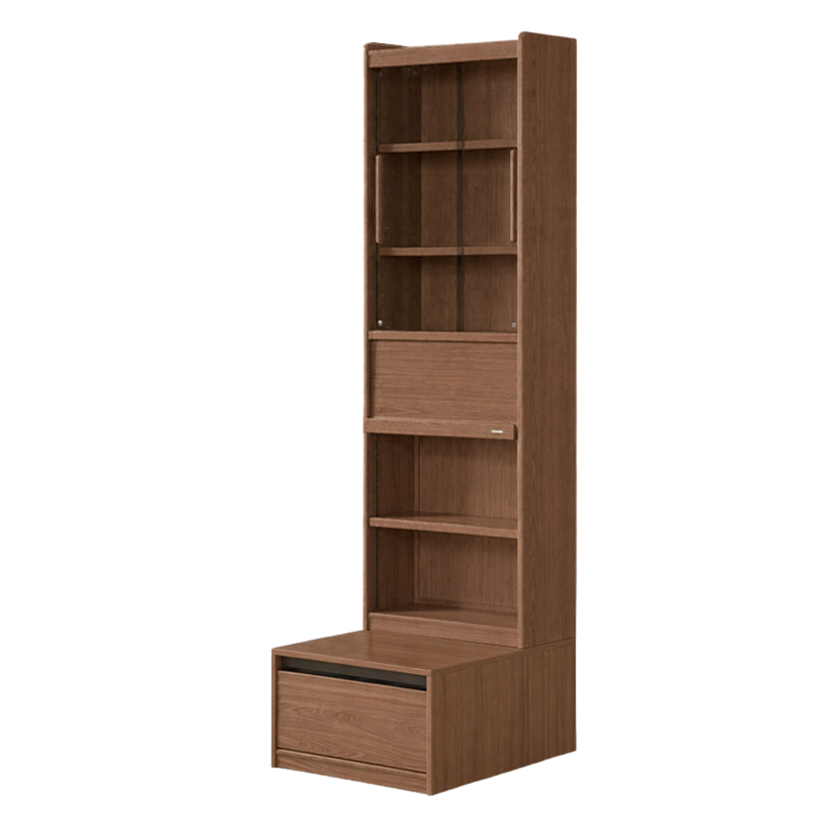 Black Walnut, Sandalwood, Oak, Ash Solid Wood Combination Bookcase with Floor Display and Luxury Storage