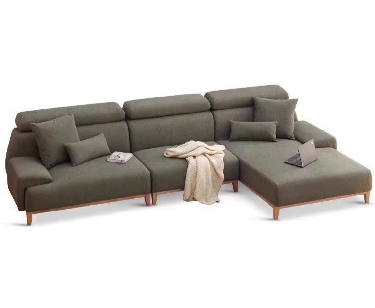Fabric, technical cloth sofa corner combination ash solid wood)