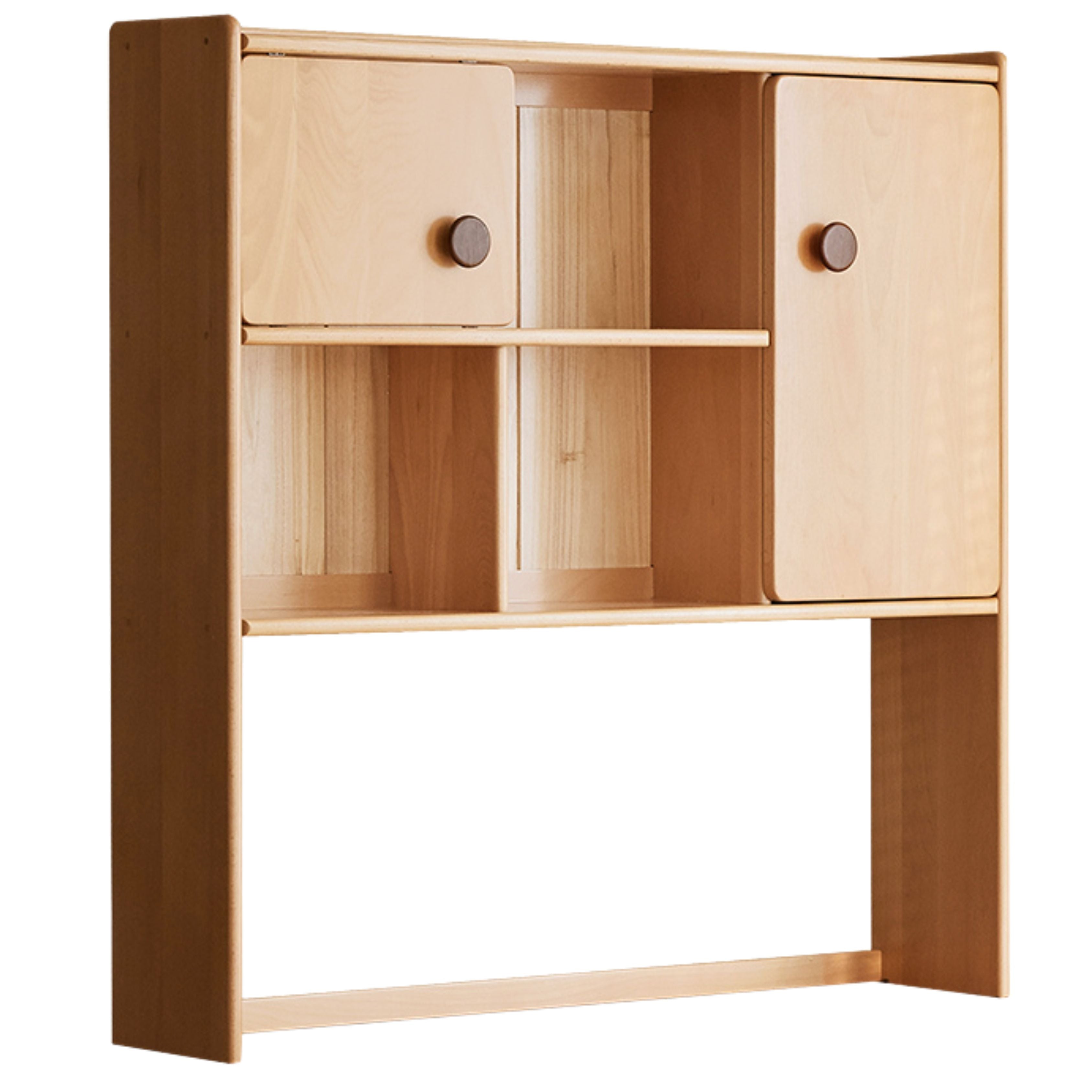 Beech, Oak Solid Wood Study Desk with Shelf