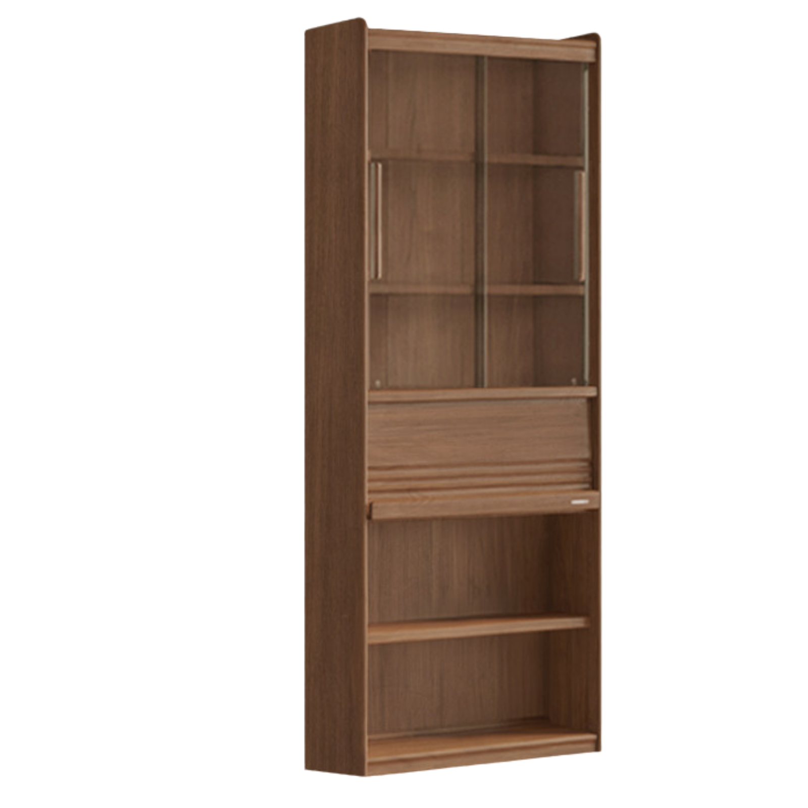 Black Walnut, Sandalwood, Oak, Ash Solid Wood Combination Bookcase with Floor Display and Luxury Storage