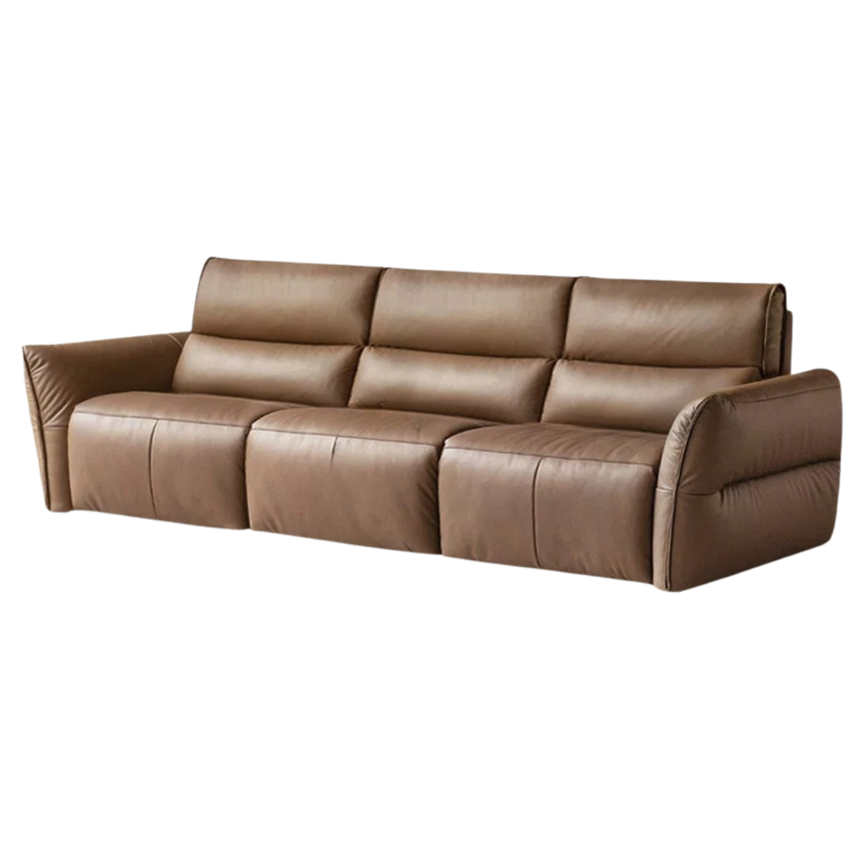 Genuine Leather Sofa Italian Light Luxury Tofu Block Sofa