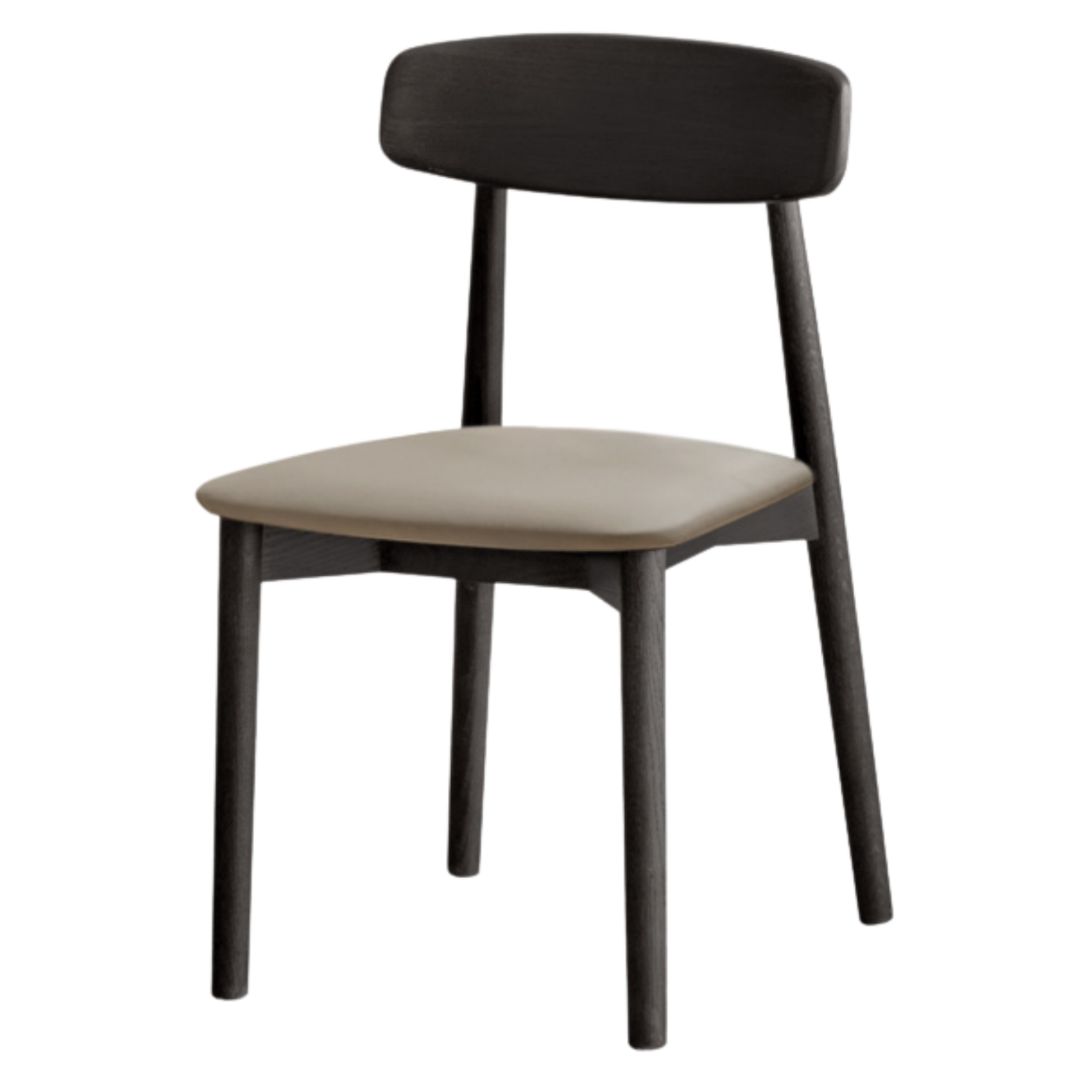 4 Pcs Oak Solid Wood, Solid RubberWood Black Chair