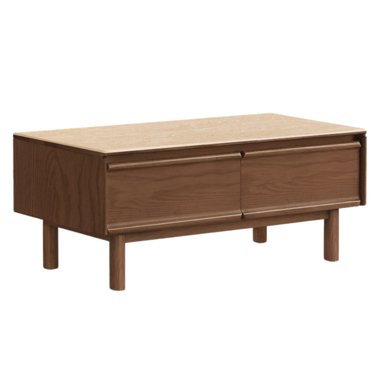 Black Walnut, Ash, Oak Solid Wood, Solid Longan Hardwood Modern Coffee Table