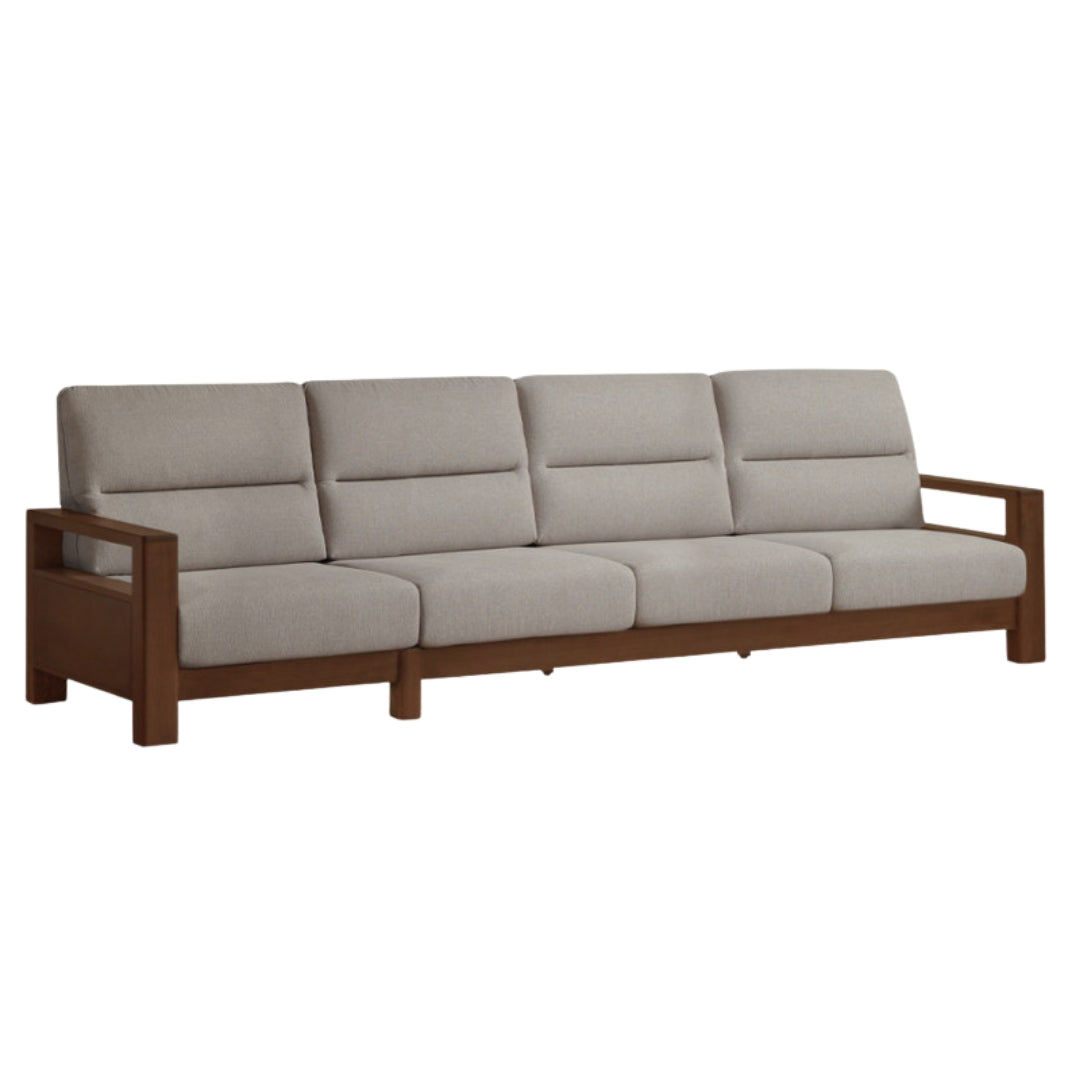 Sandalwood Solid Wood Fabric Sofa