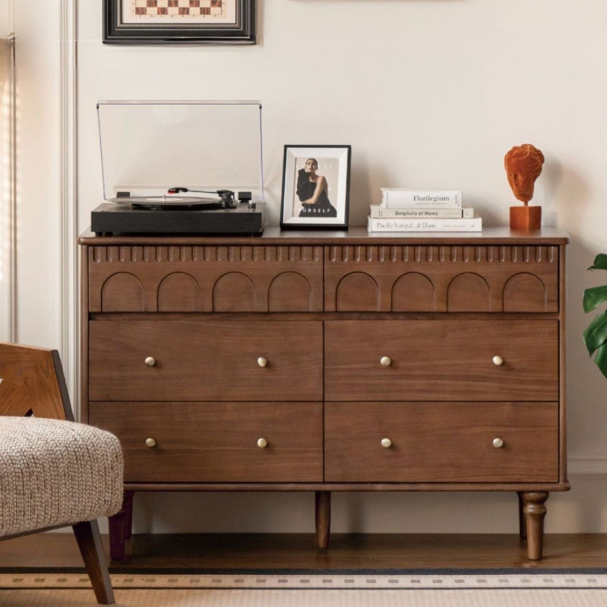 Black Walnut Solid Wood Chest of Drawers