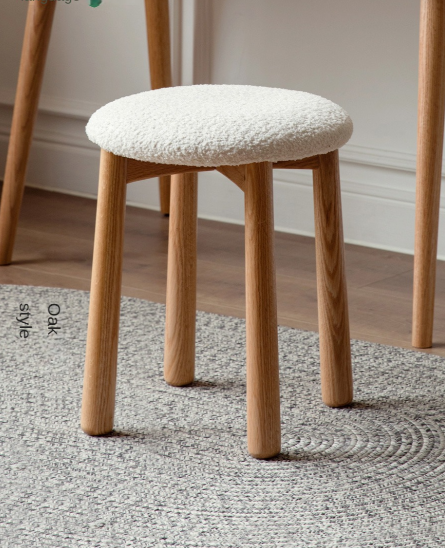 Solid Wood Makeup Stool