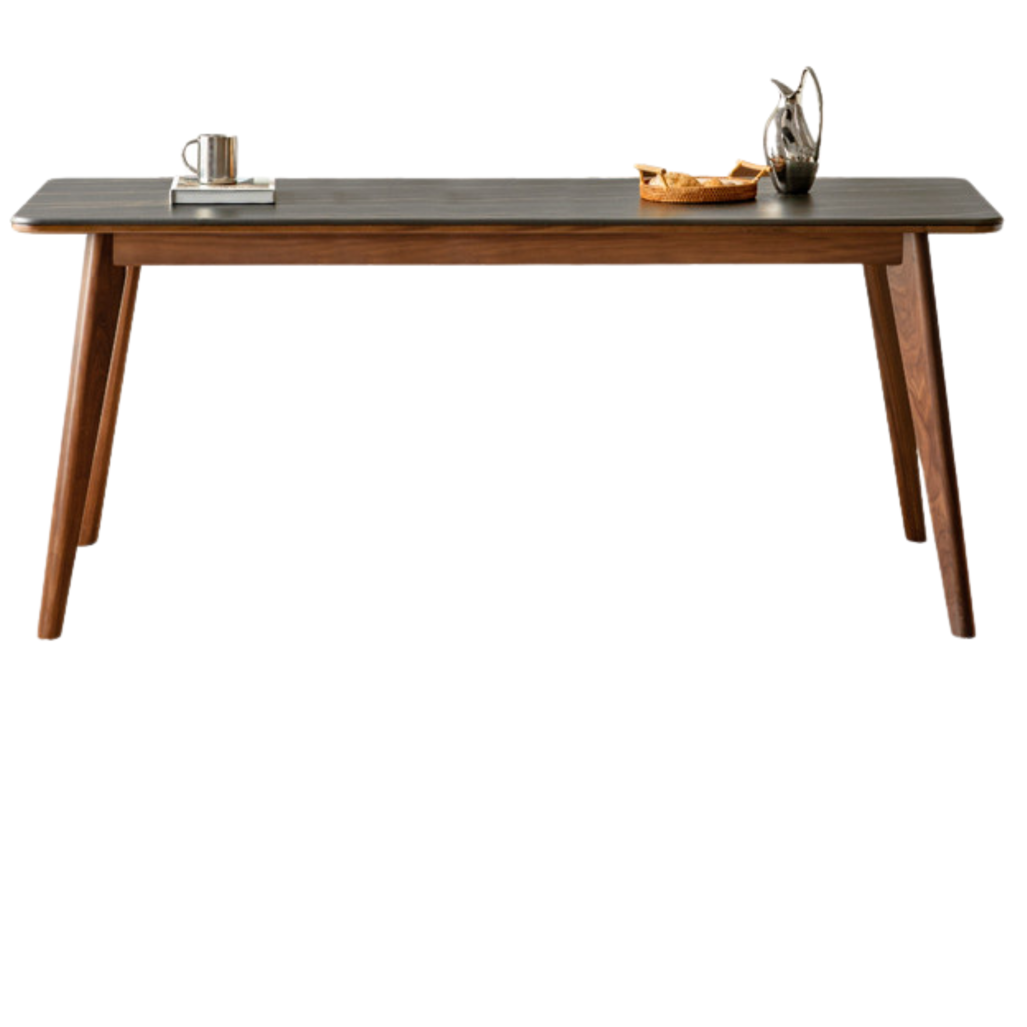 Black walnut solid wood rock plate dining table