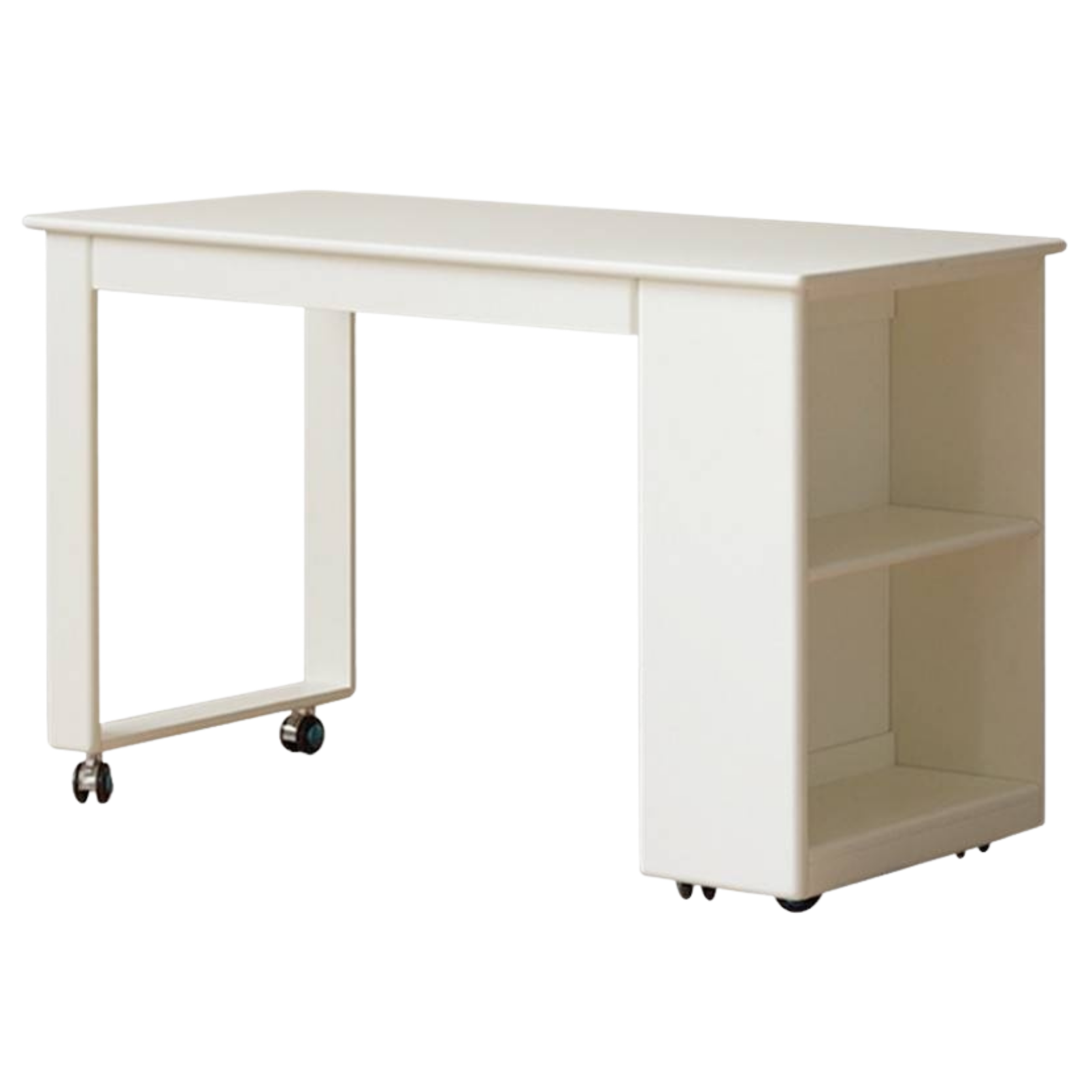Beech, Solid Rubberwood Children's Desk with Pulleys Movable Storage
