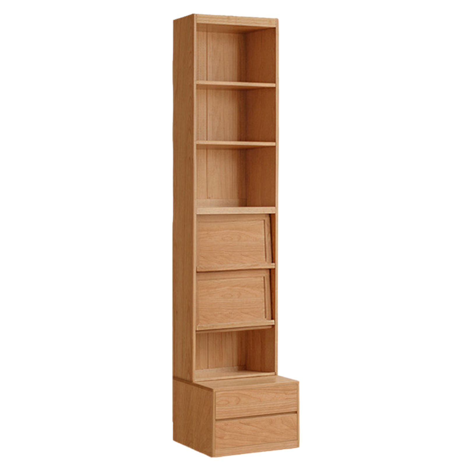 Cherry Solid Wood Bookcase Combination Glass Cabinet