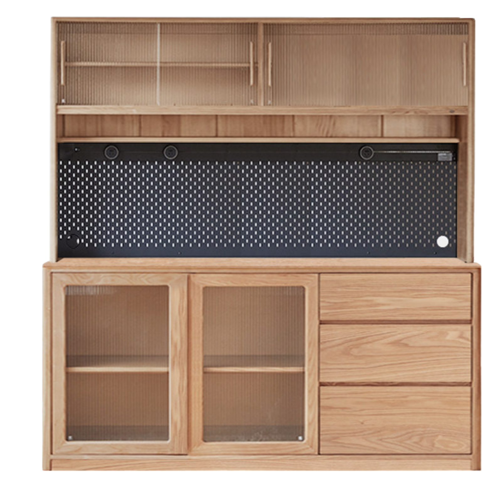 Ash Solid Wood White Wax Rock Plate Sideboard