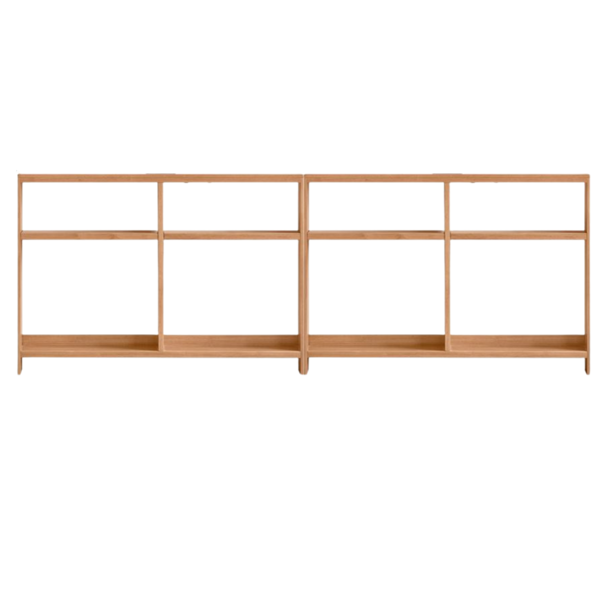 Solid RubberWood Sofa Back Console Table with Open Storage Shelves