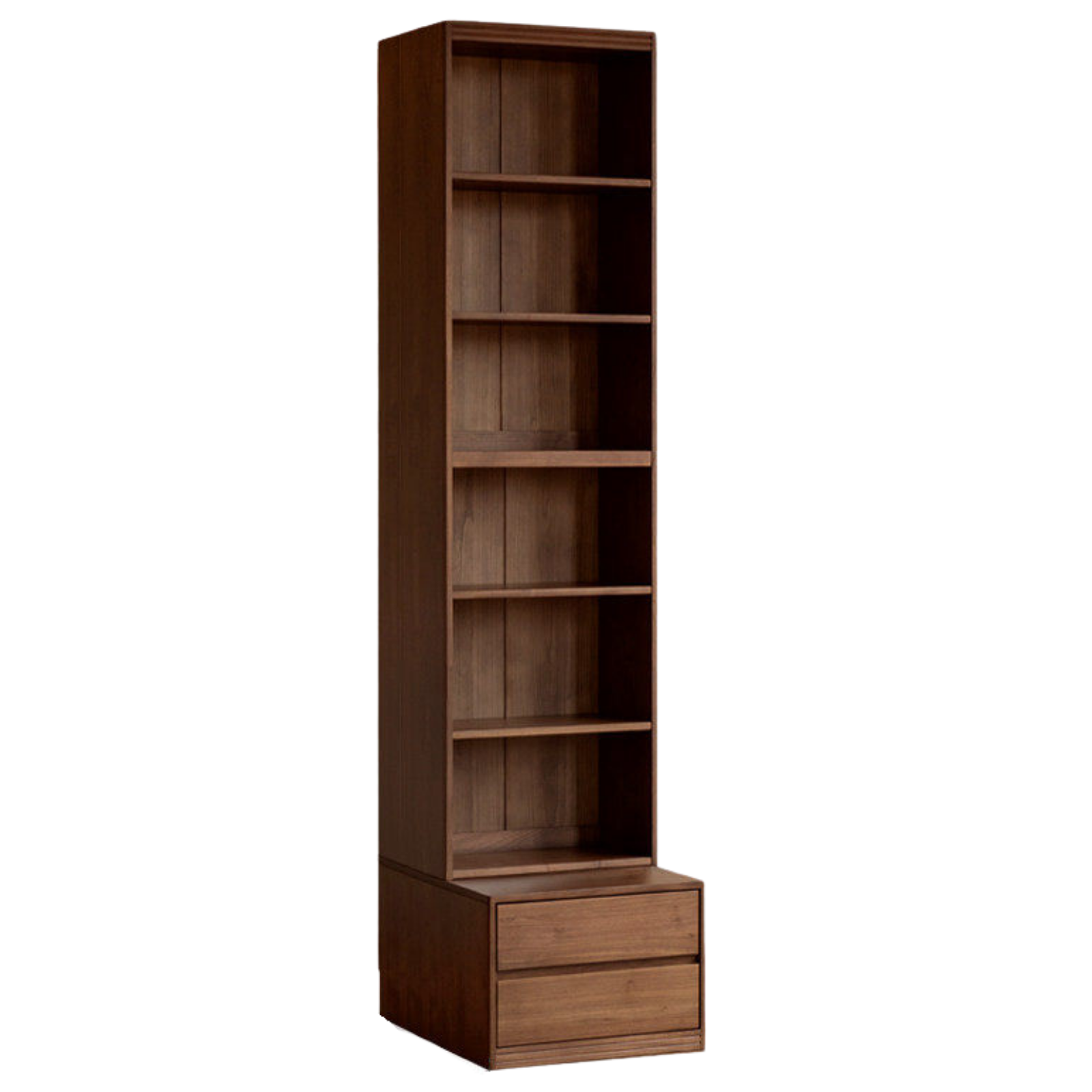Black Walnut, Sandalwood Solid Wood Light Luxury Combined Bookshelf With Seat