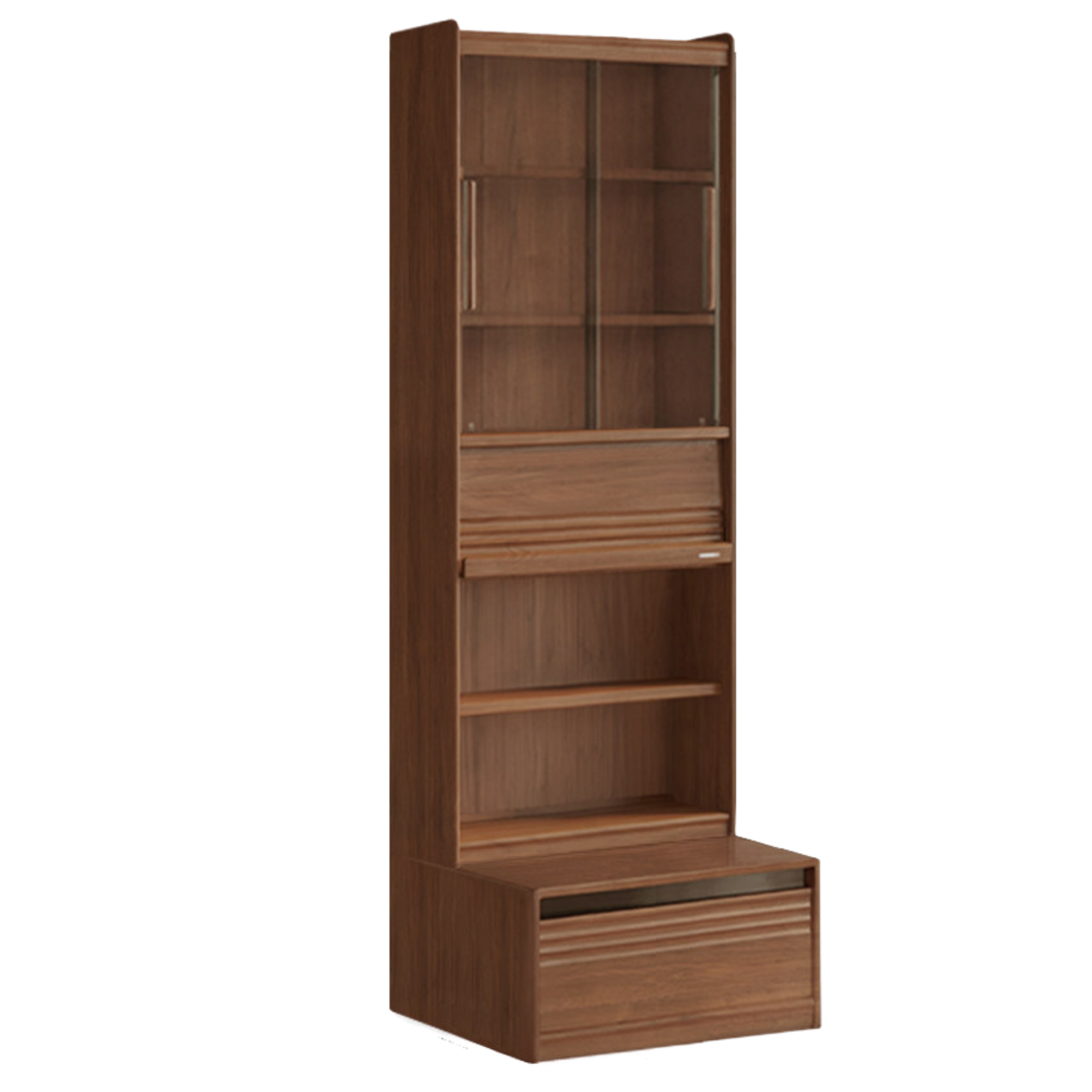 Black Walnut, Sandalwood, Oak, Ash Solid Wood Combination Bookcase with Floor Display and Luxury Storage