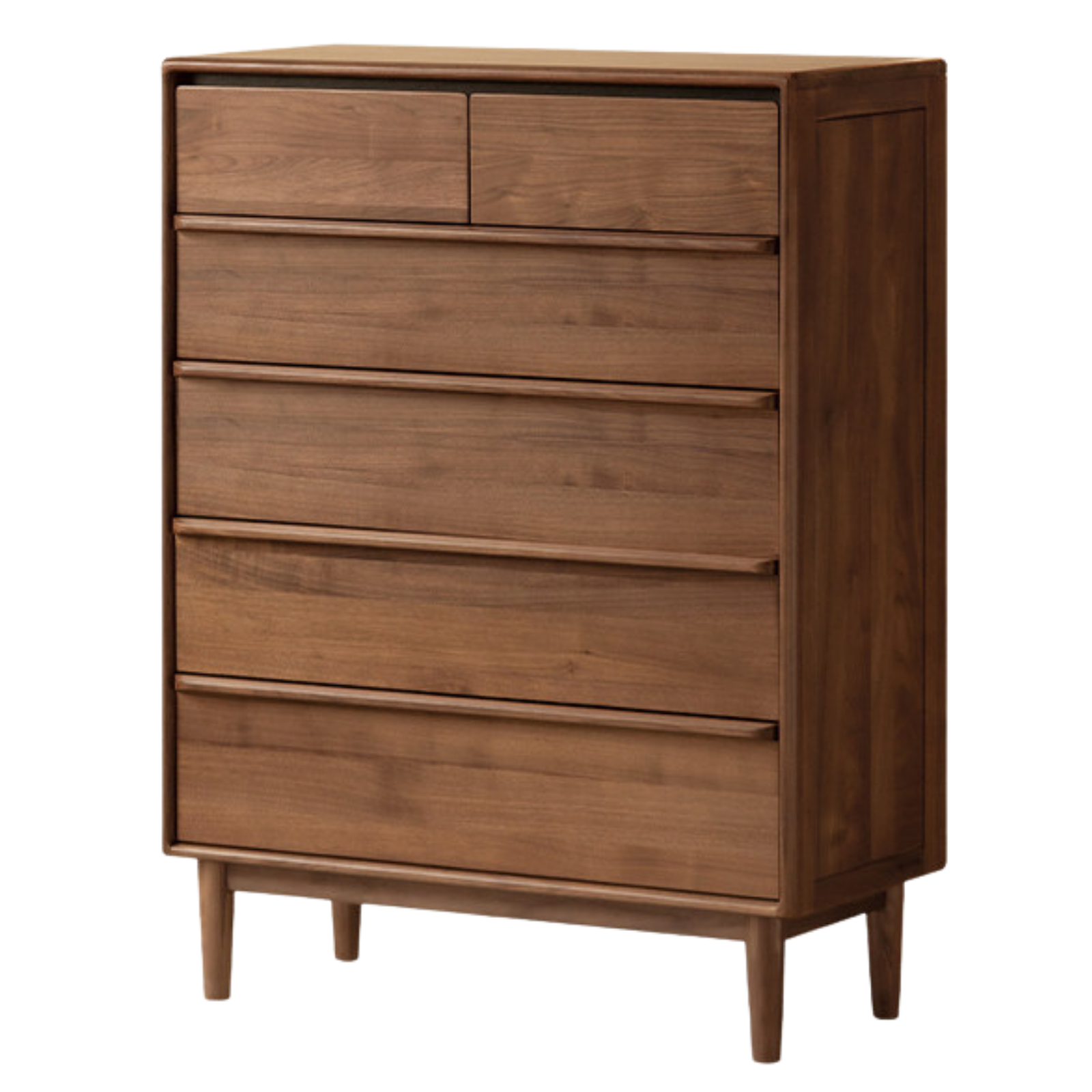 Black Walnut, Sandalwood Solid Wood, Solid Longan Hardwood Italian Light Luxury Chest of Drawers