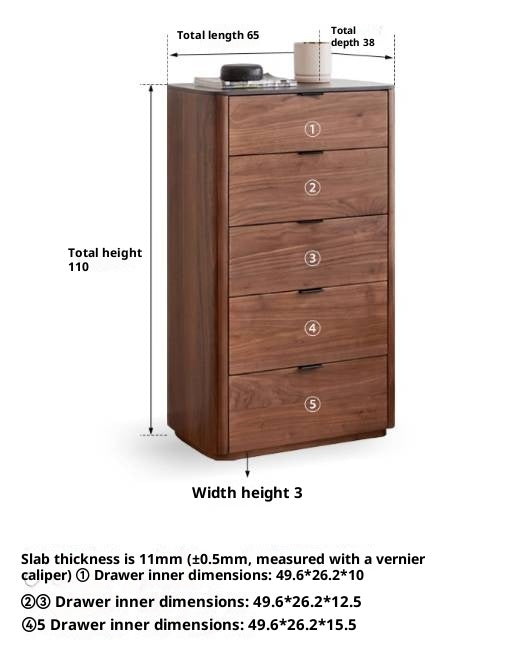 Black Walnut Solid Wood Modern Nordic Style Side Cabinet