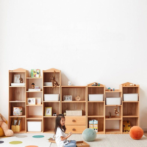 European Beech Solid Wood Storage Bookshelf