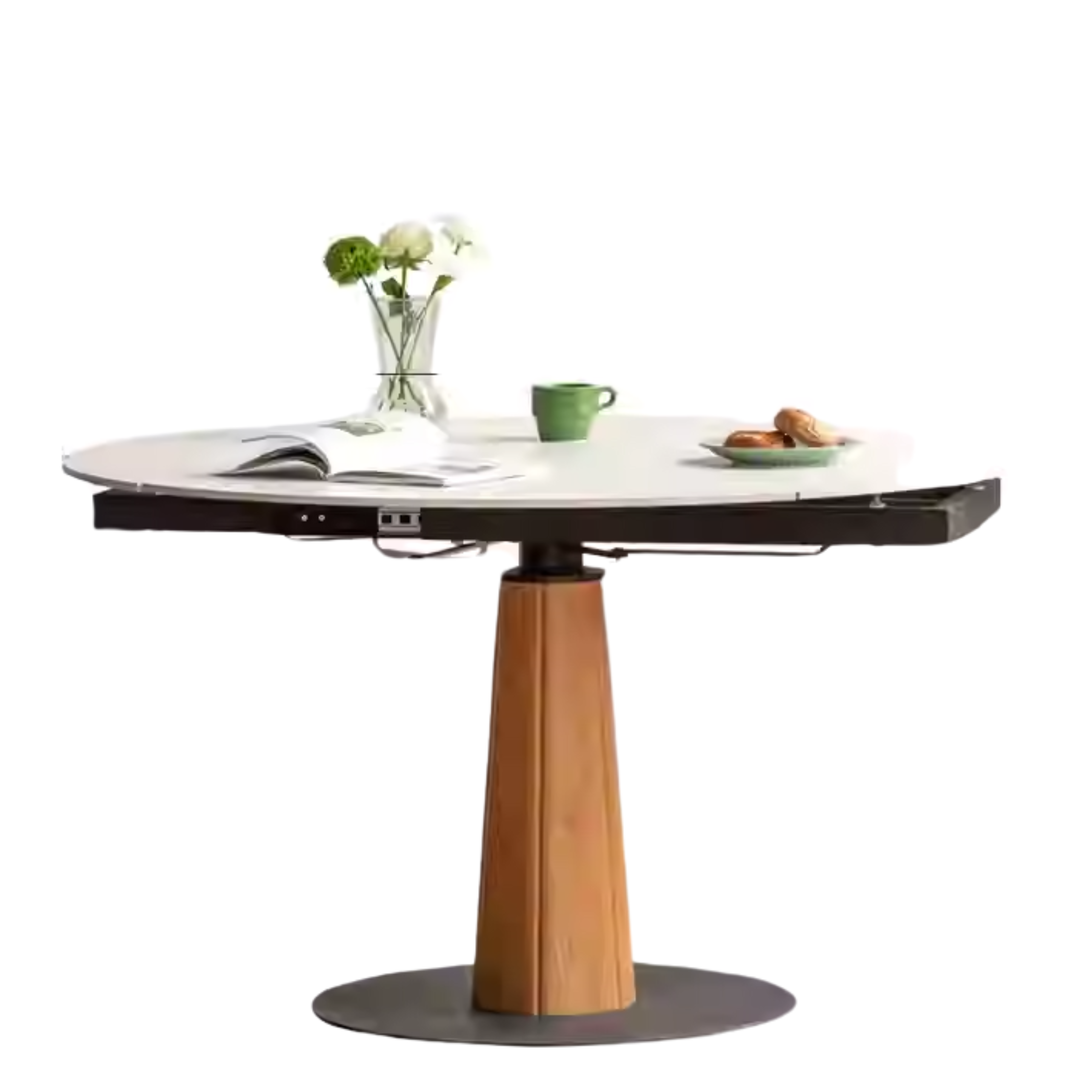 Cherry Solid Wood Folding Retro Rock Plate Dining Table