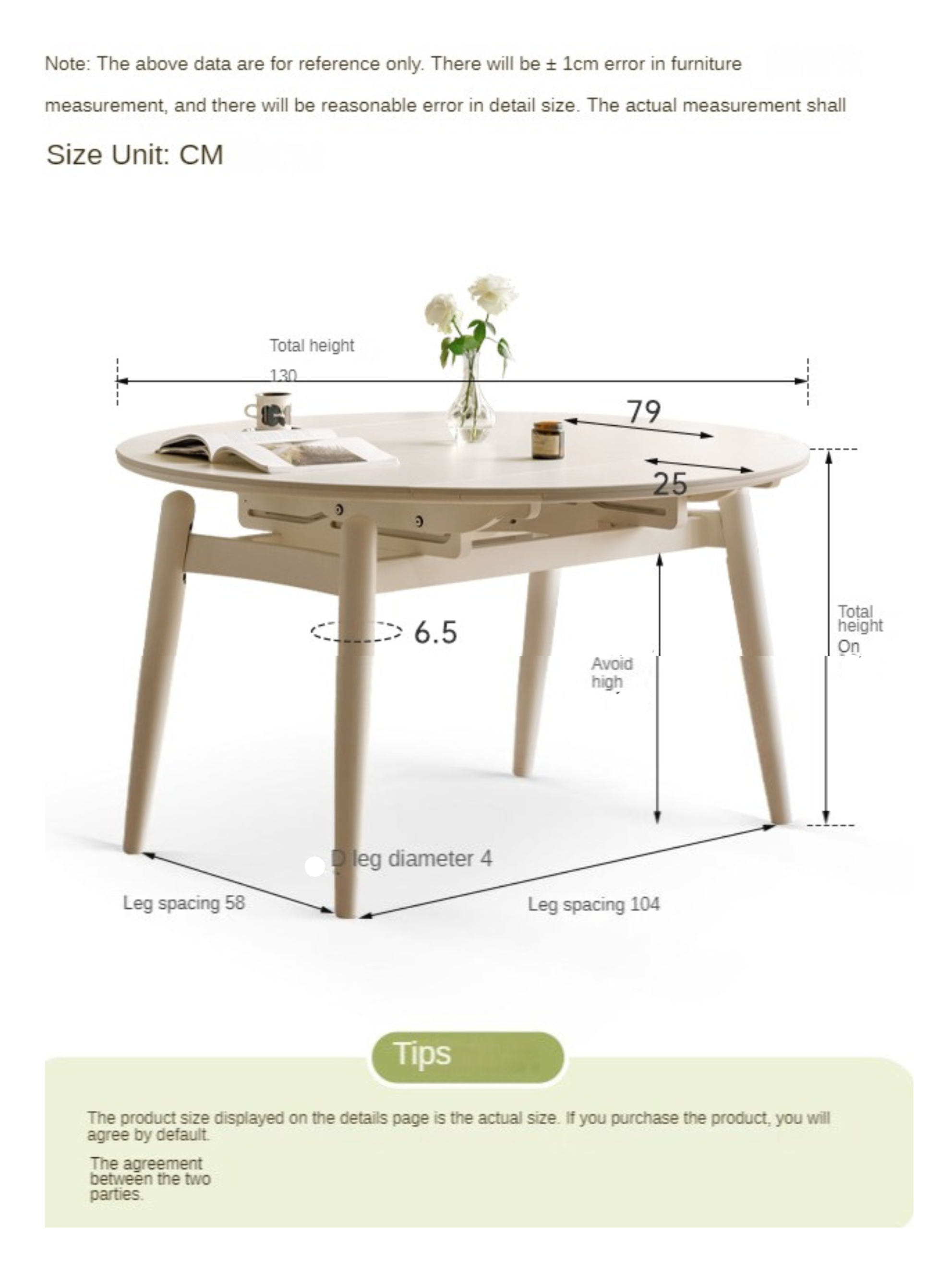 Poplar solid wood folding retractable rock plate  round table )