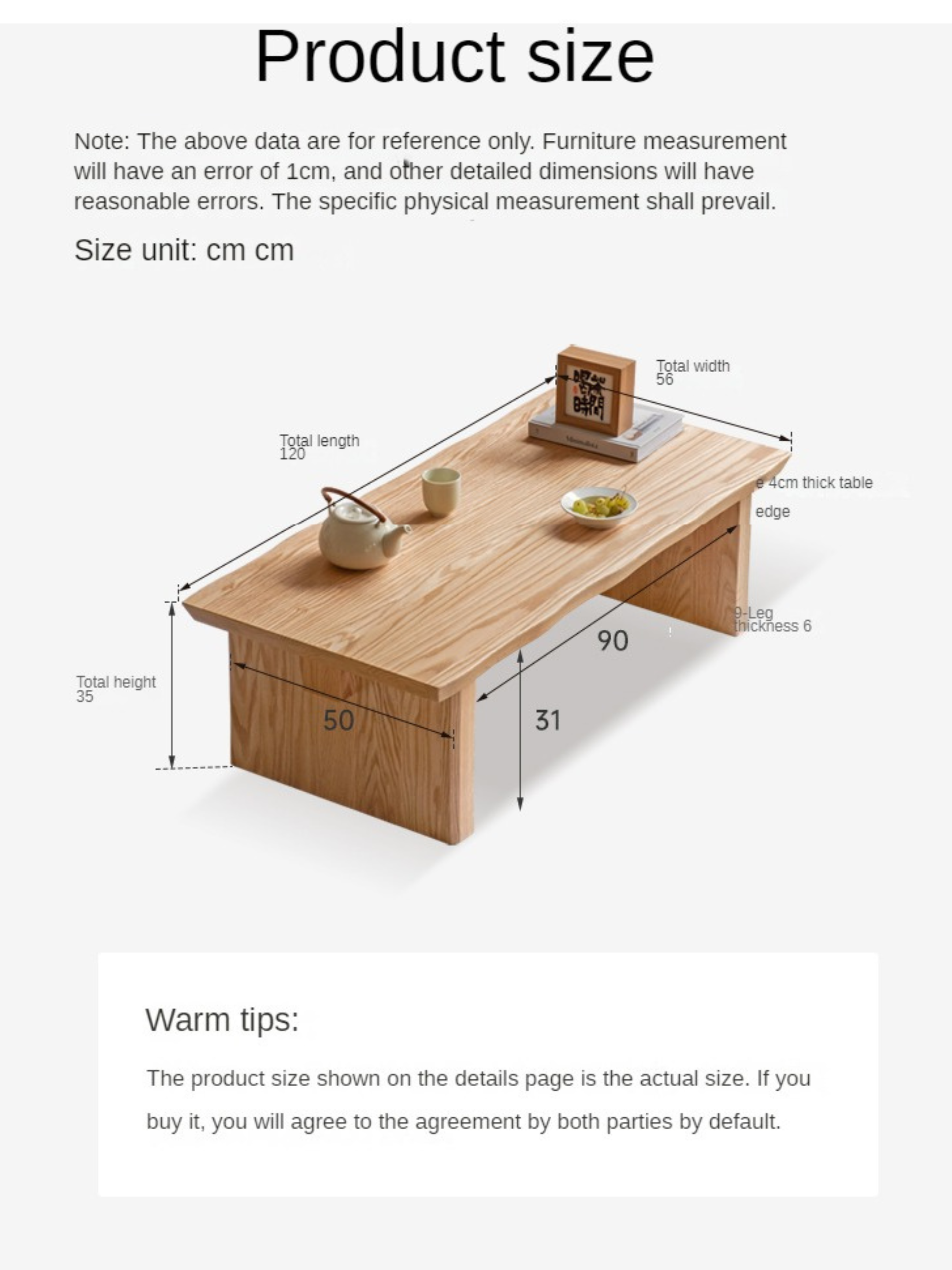 Ash, Birch, Oak solid wood minimalist square Japanese style tea table