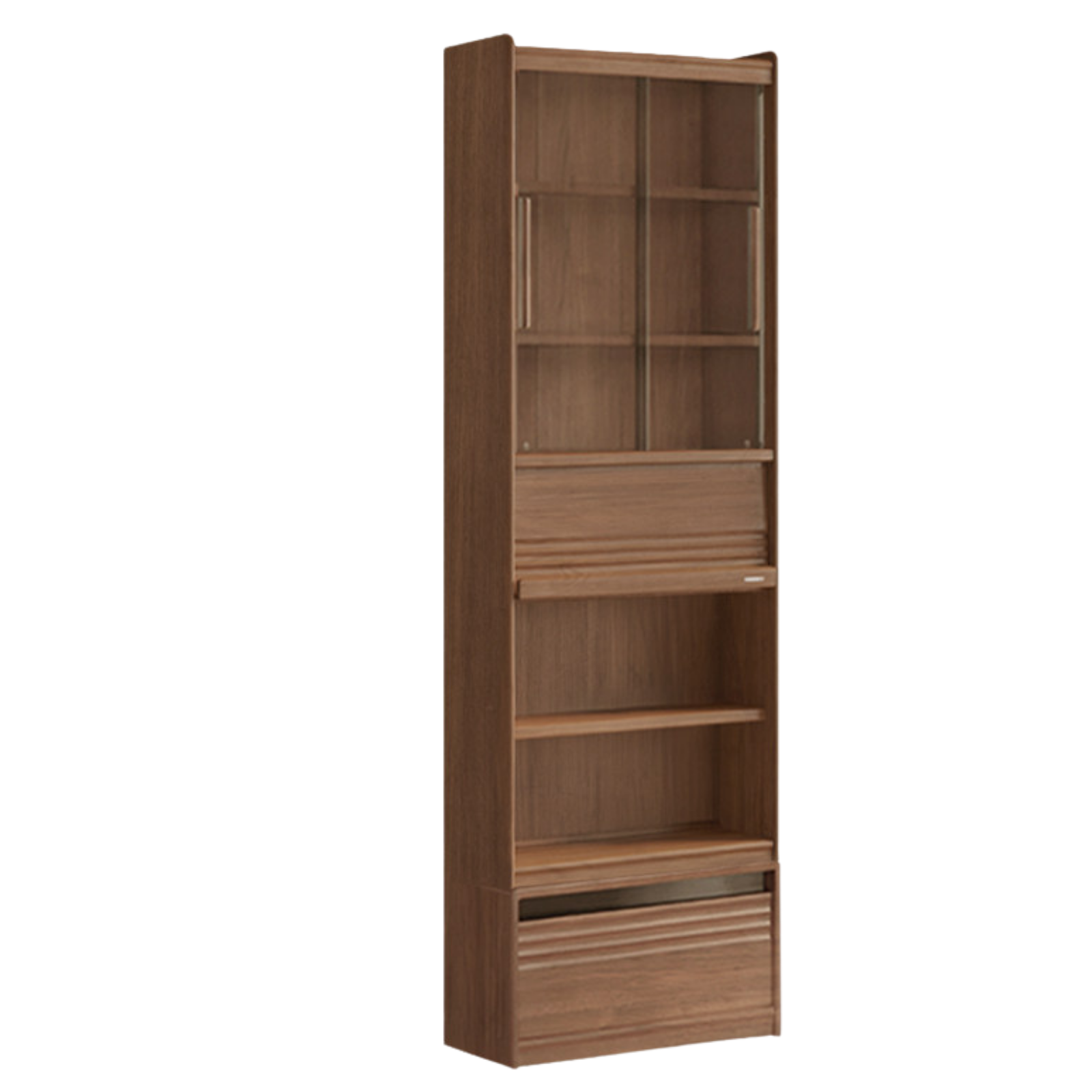 Black Walnut, Sandalwood, Oak, Ash Solid Wood Combination Bookcase with Floor Display and Luxury Storage