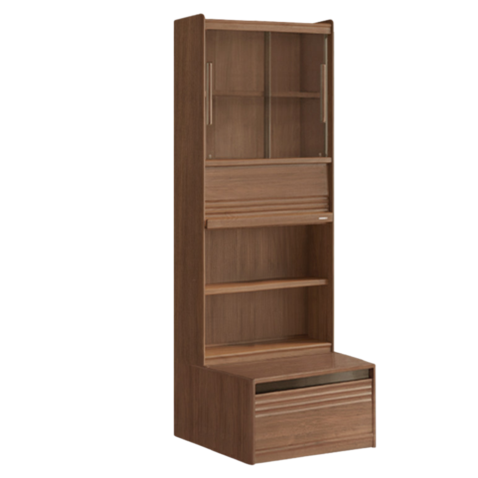 Black Walnut, Sandalwood, Oak, Ash Solid Wood Combination Bookcase with Floor Display and Luxury Storage